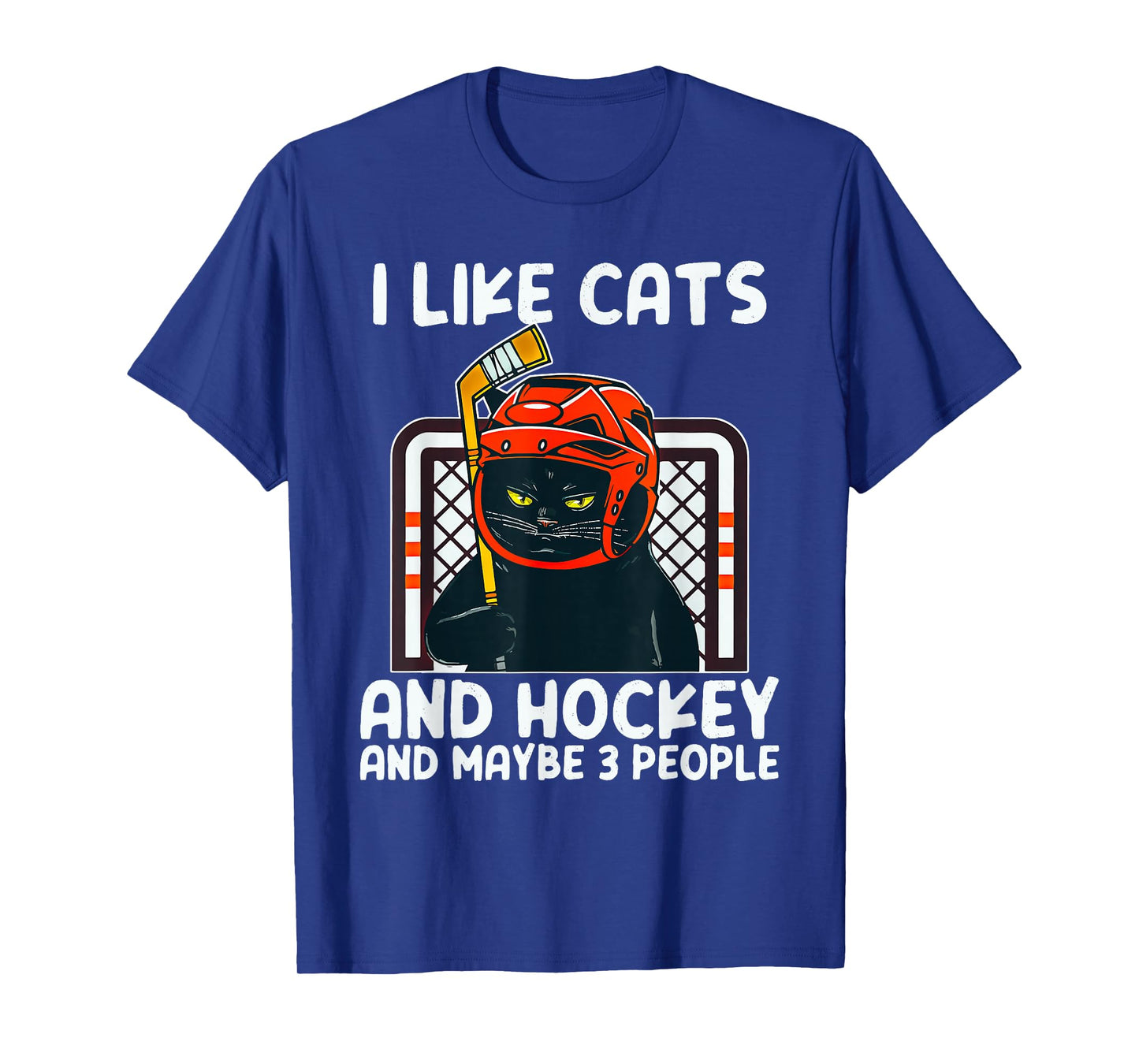 I Like Cats And Hockey And Maybe 3 People Black Catsc T-Shirt