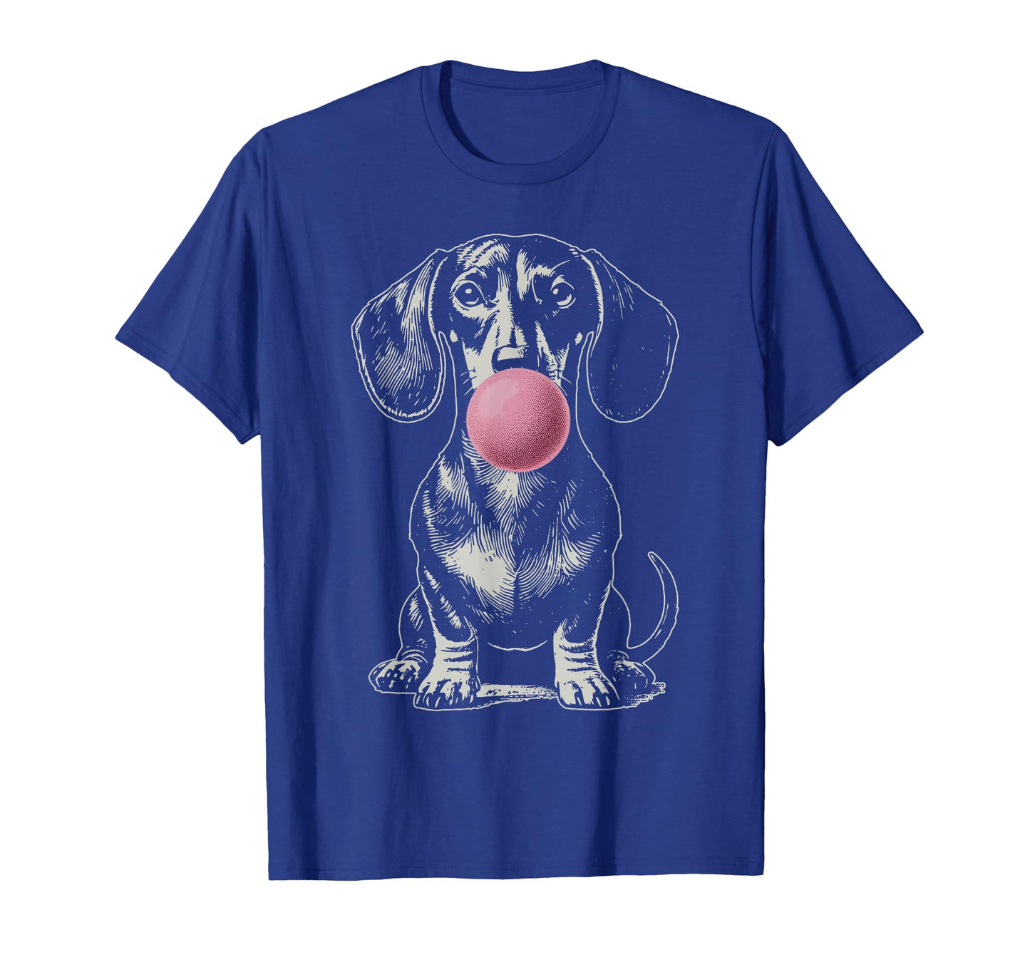 Vintage Dachshund Blowing Bubble Wiener Dog Dad Mom Owner T-Shirt