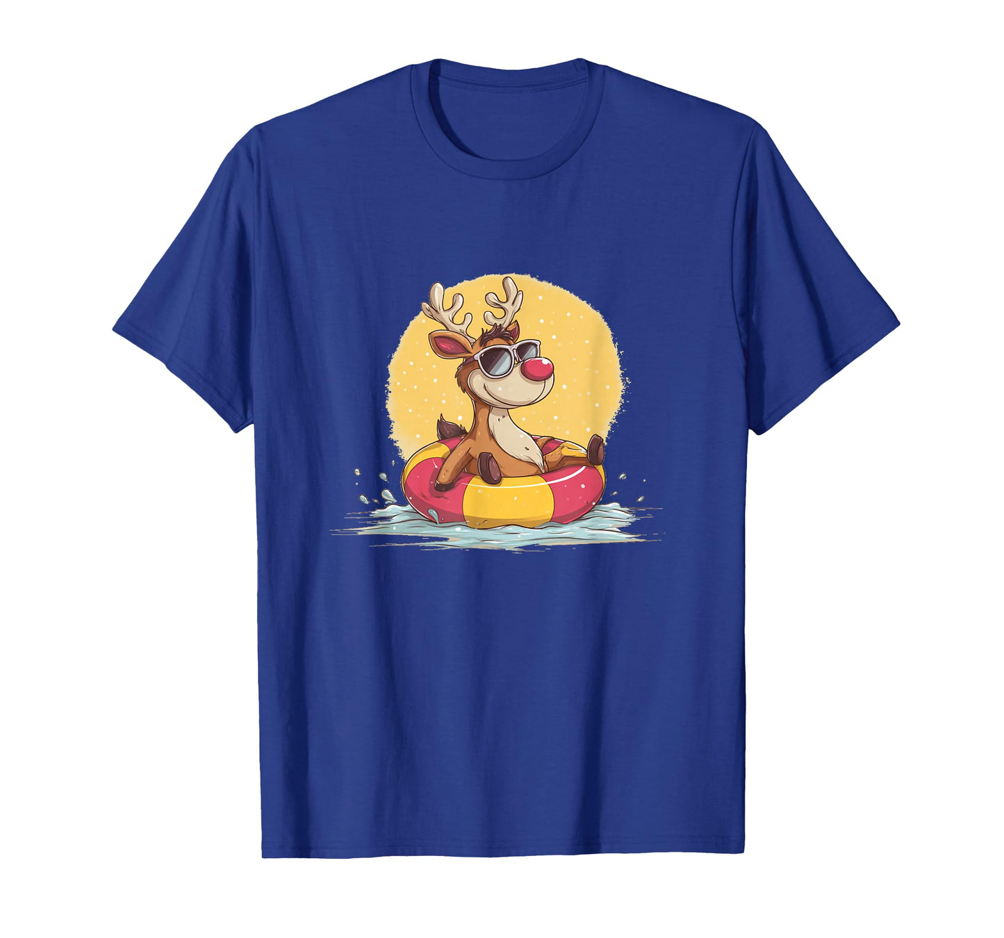 Nice Reindeer with Pool Ring for Fawn and Vacation Lovers T-Shirt
