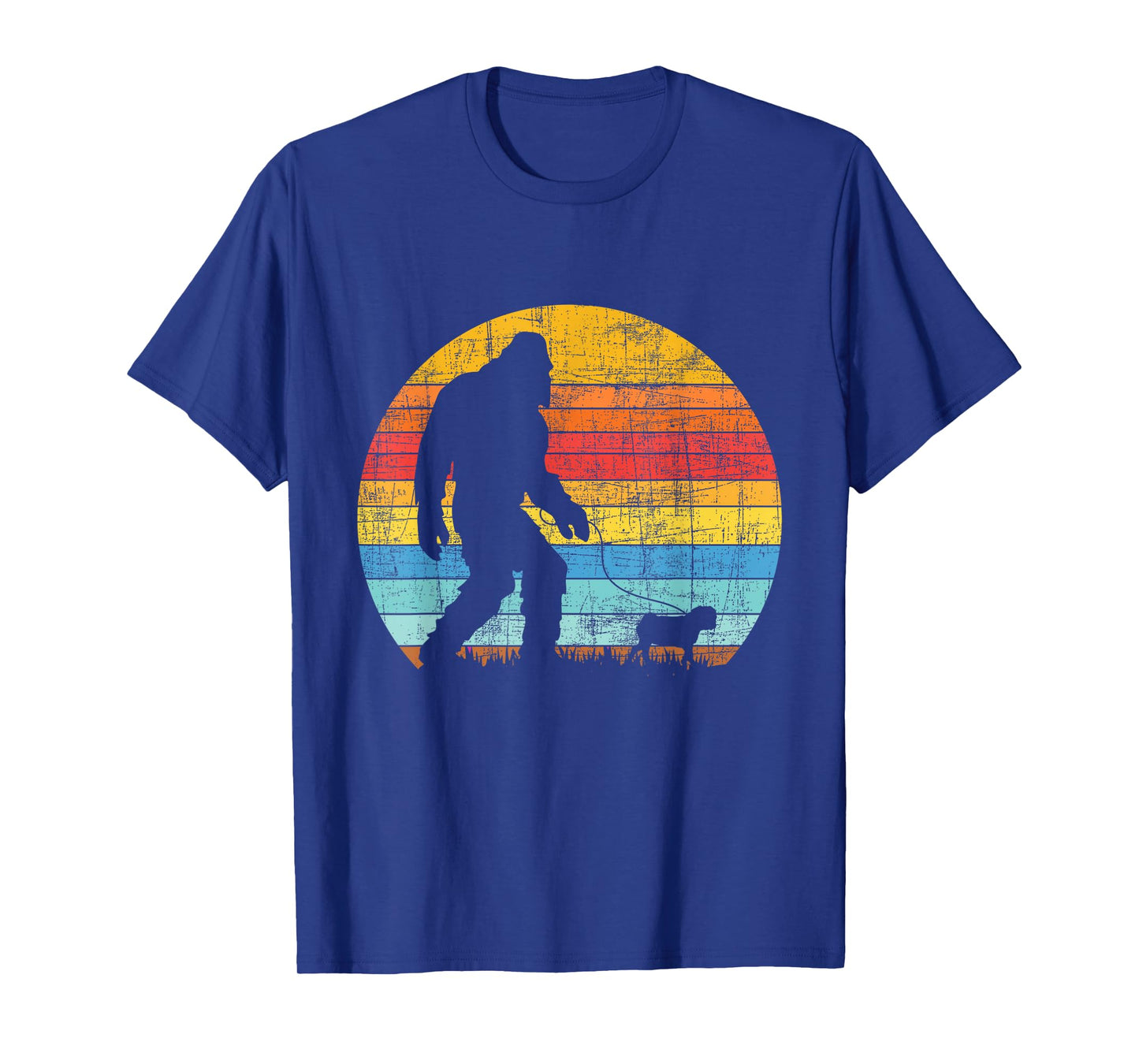 Bigfoot Walking with A Pug - Dog Owner Animal Puppy Trainer T-Shirt