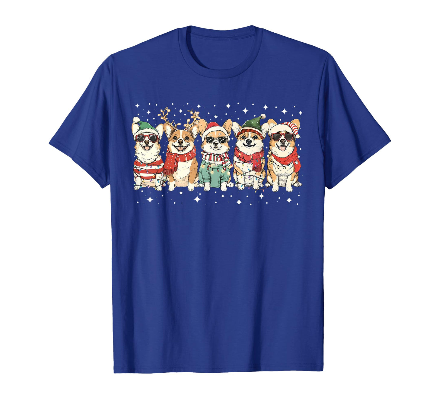 Corgi Santa Christmas Lights Xmas PJ Dog Lover Merry Corgmas T-Shirt