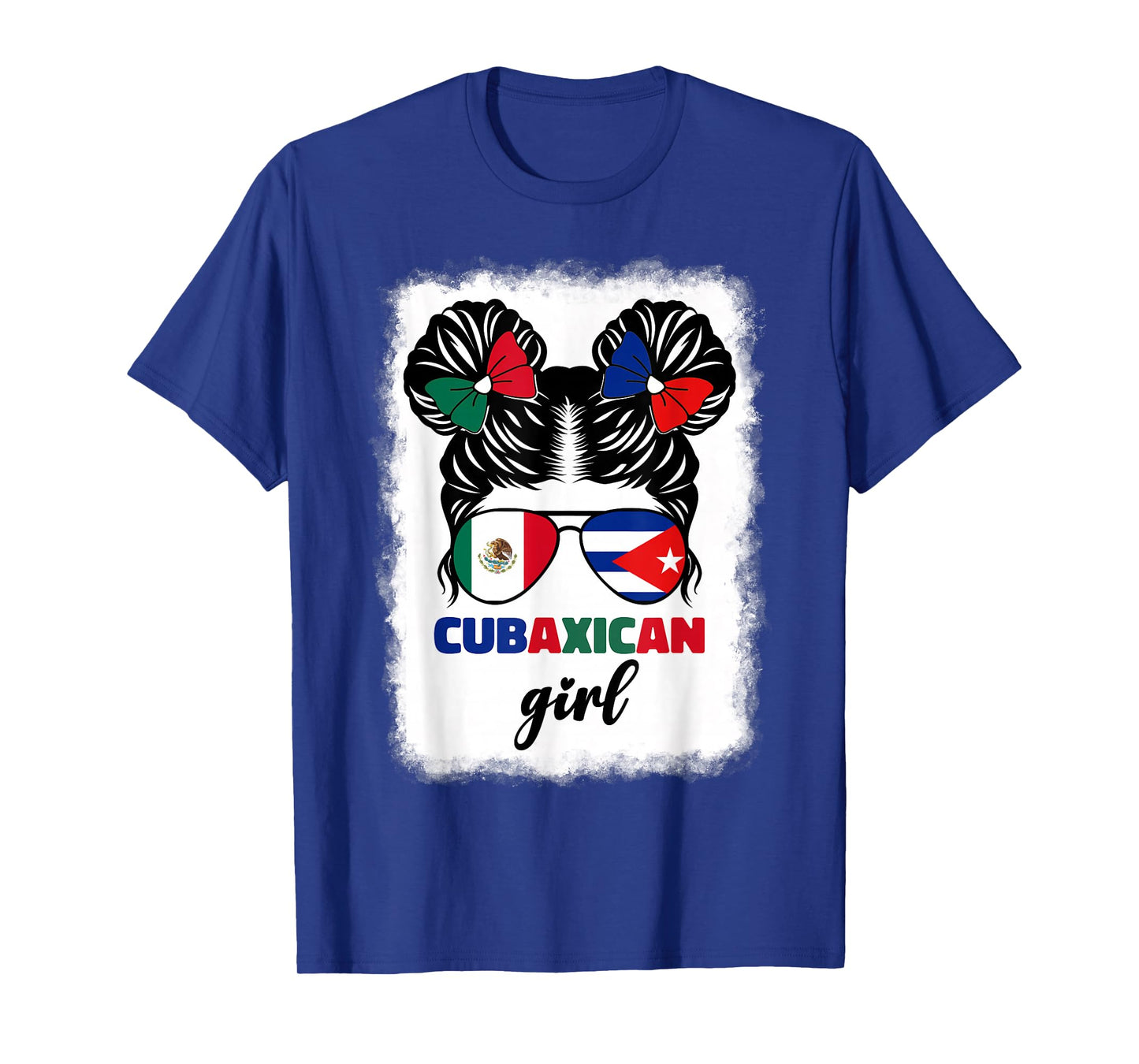 Half Mexican And Half Cuban Mexico Cuba Flag Girl Kids Girls T-Shirt