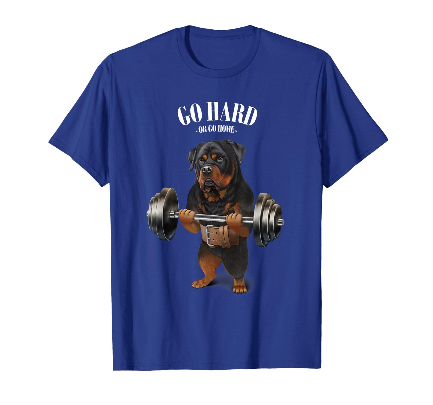 Rottweiler Dog Weightlifting in Fitness Gym T-Shirt
