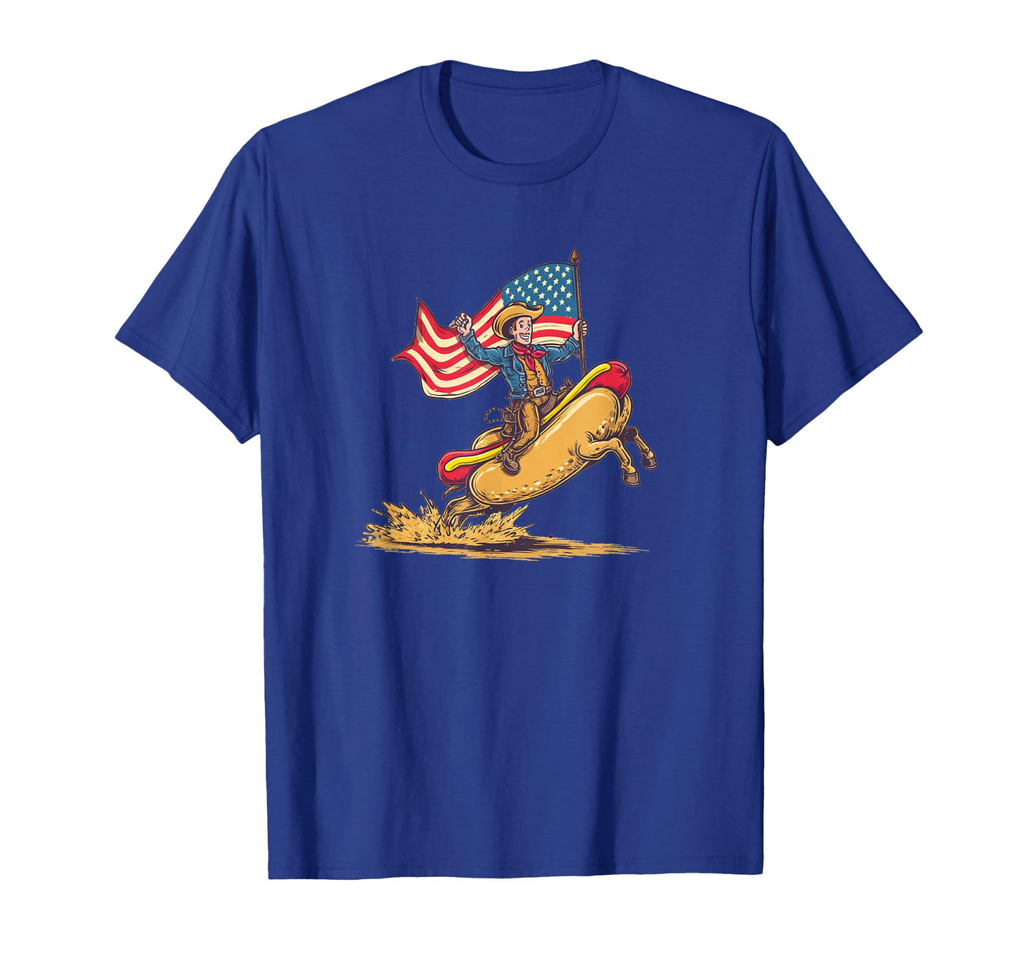 Amazing Hotdogs and Rodeo Looks with USA Colors T-Shirt