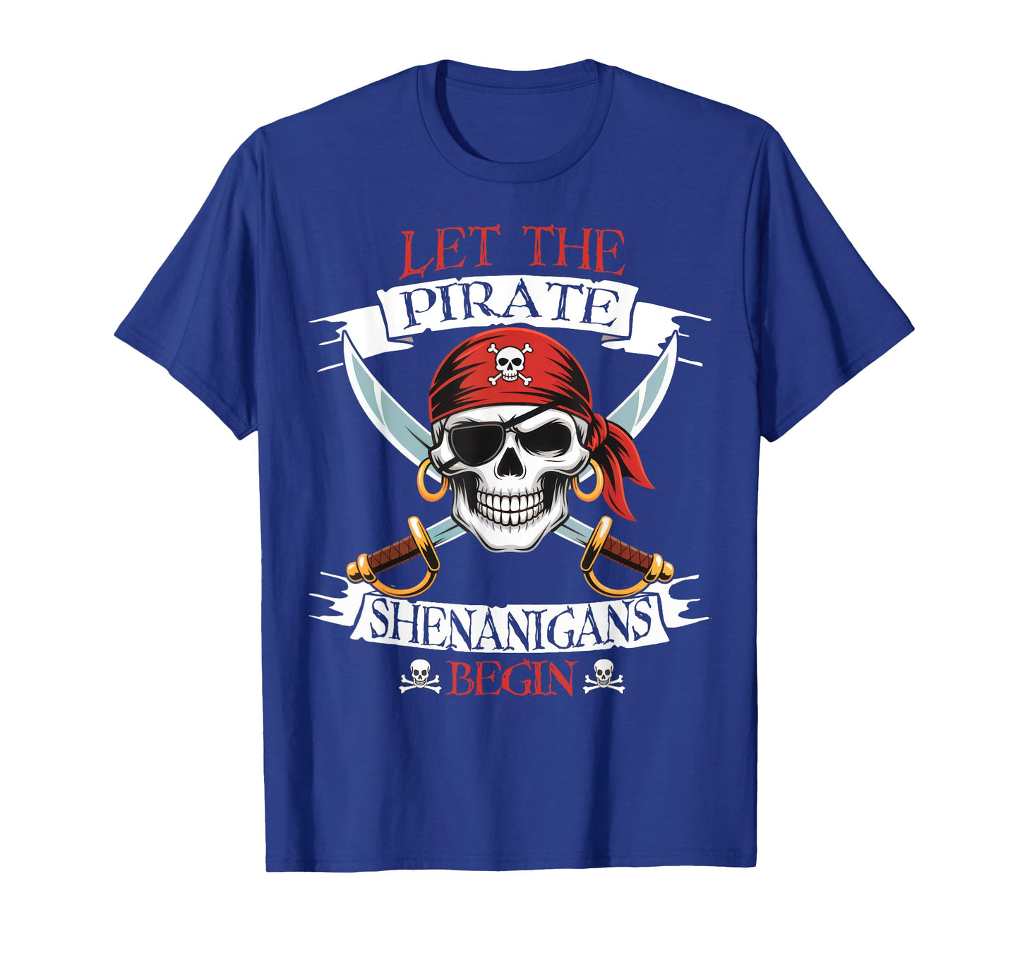 Let The Pirate Shenanigans Begian Pirate Skull Halloween Boy T-Shirt