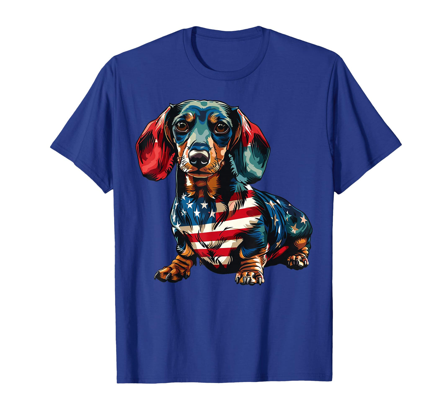 Dachshund Dog 4th of July American Flag Gifts for Men Women T-Shirt