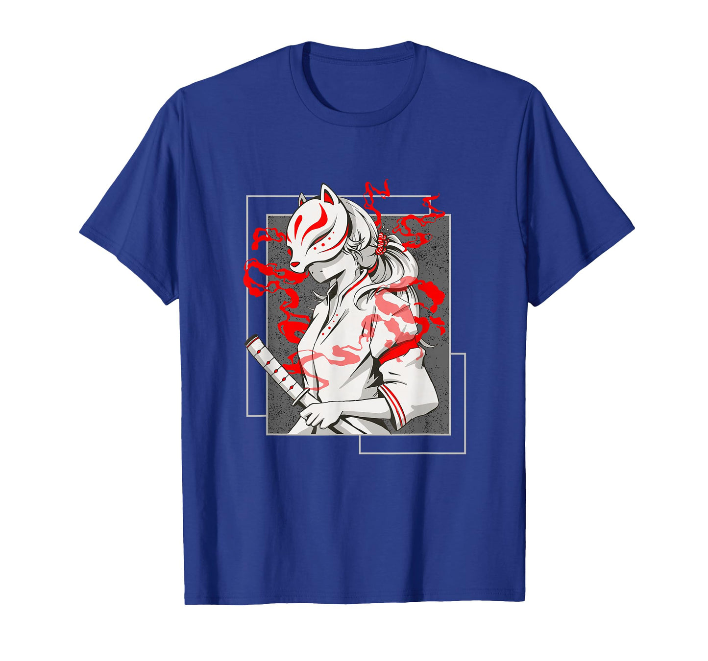 Japanese Fox Mask Aesthetic Kitsune Inari Anime Oni Monster T-Shirt