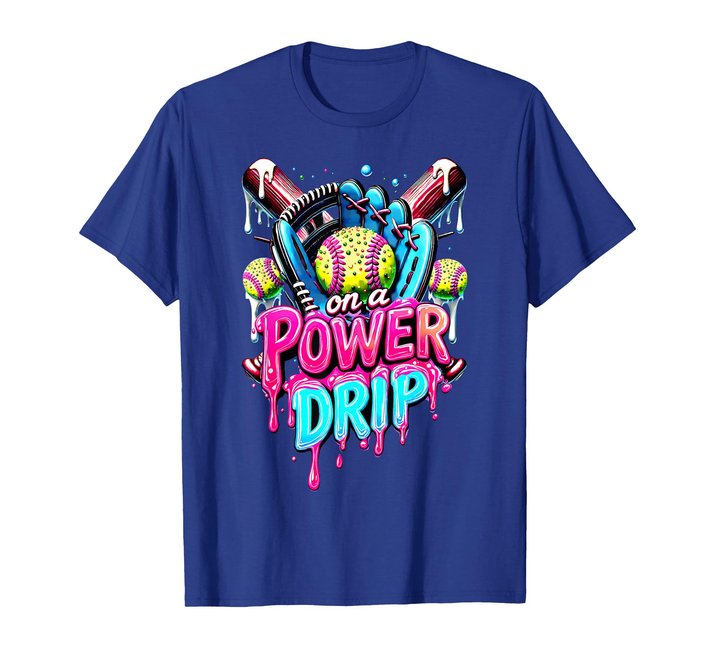 On A Power Drip Softball Ice Cream Dripping With Sprinkles T-Shirt