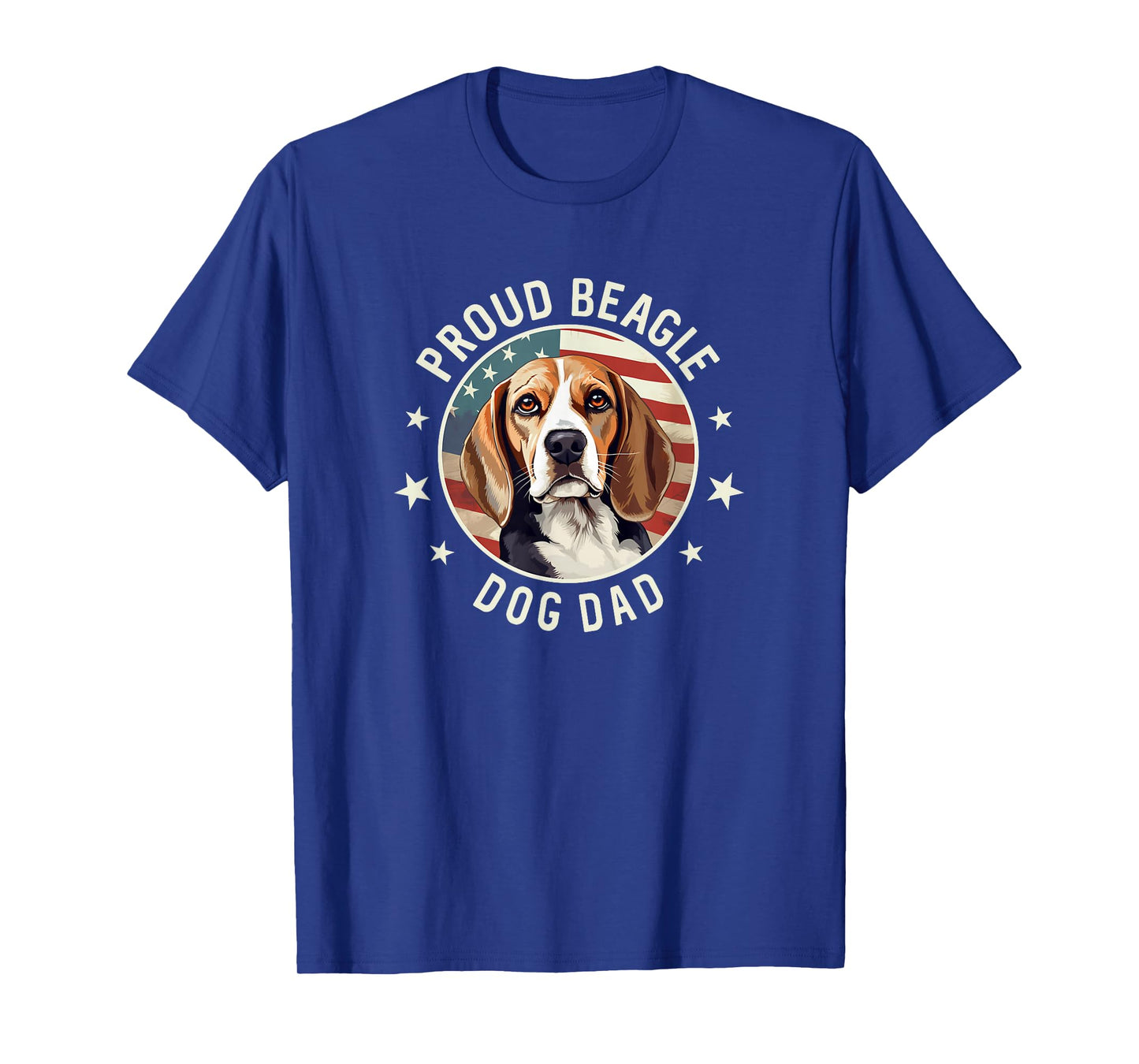 Beagle Gifts for Men American Flag Proud Beagle Dog Dad T-Shirt