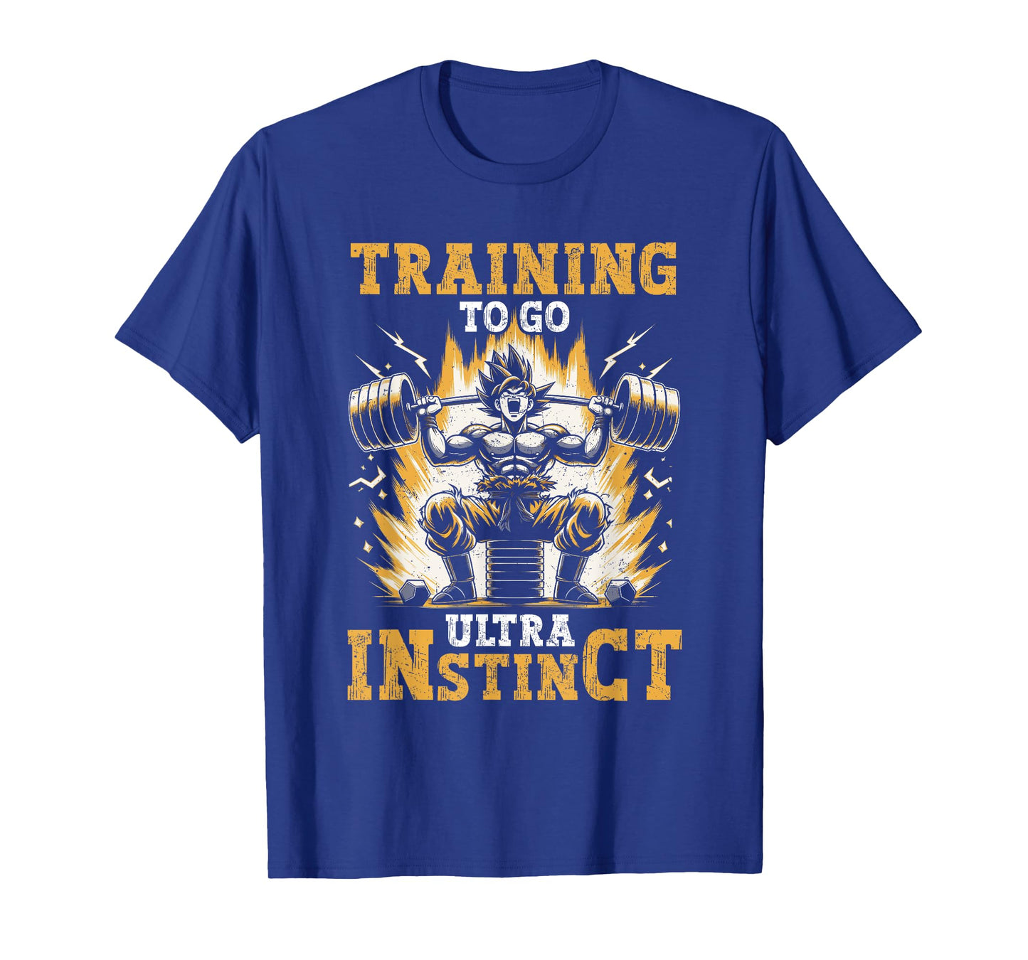 Training To Go Ultra Instinct Gym Weightlifting Distressed T-Shirt
