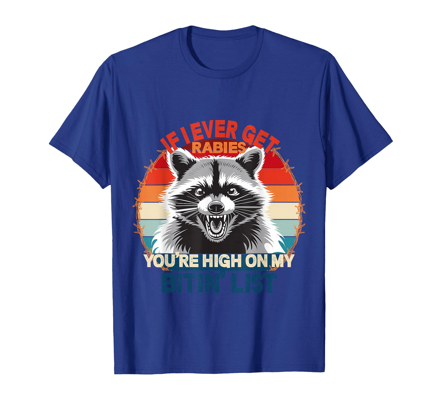 If I Ever Get Rabies Retro Vintage Funny Raccoon T-Shirt