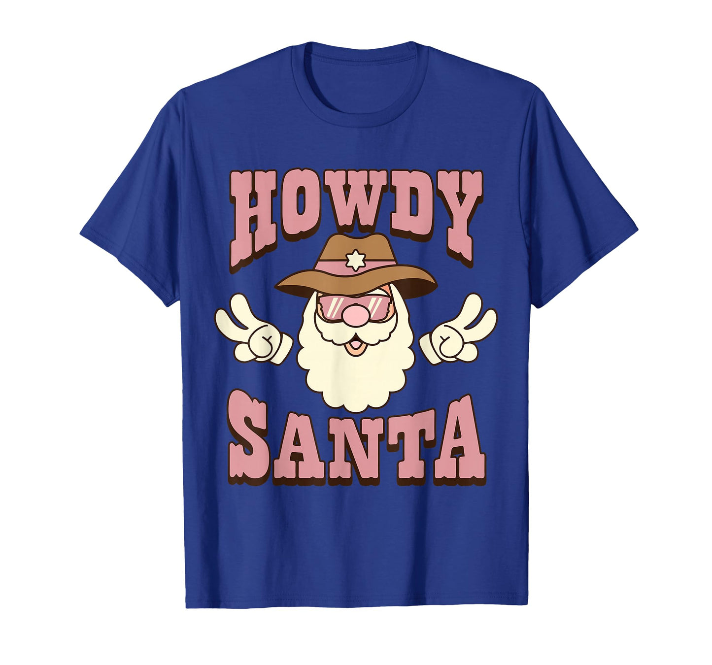 Howdy Santa Country Christmas Cowboy Groovy Retro T-Shirt