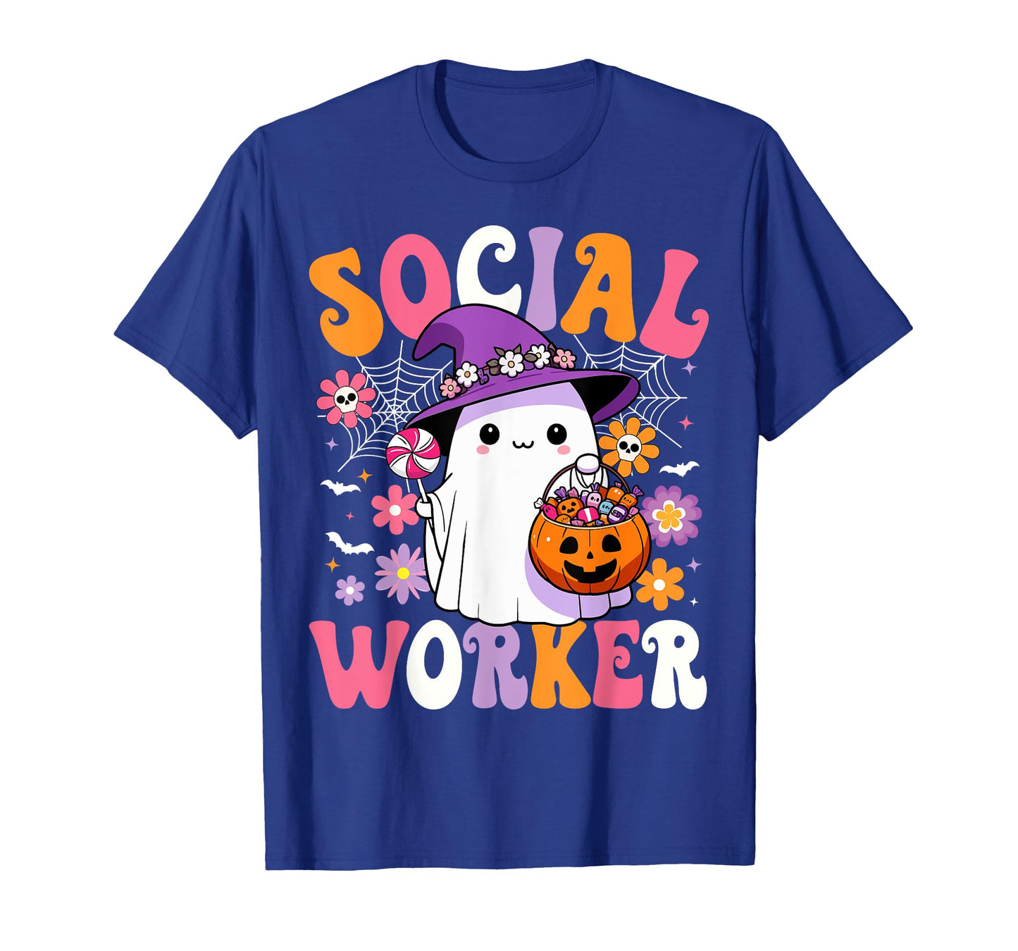 Halloween Social Worker Ghost Cute Social Worker Halloween T-Shirt
