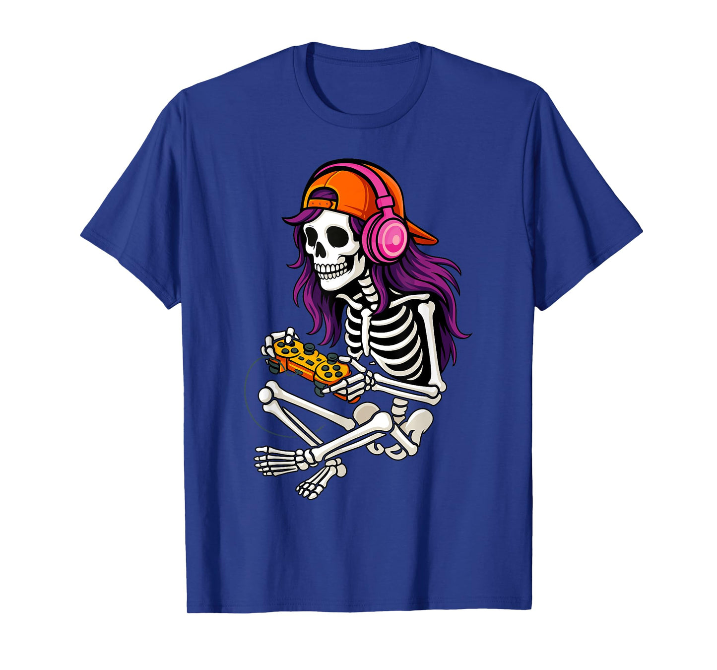 Gamer Skeleton Halloween Girls Teens Women Video Gaming T-Shirt