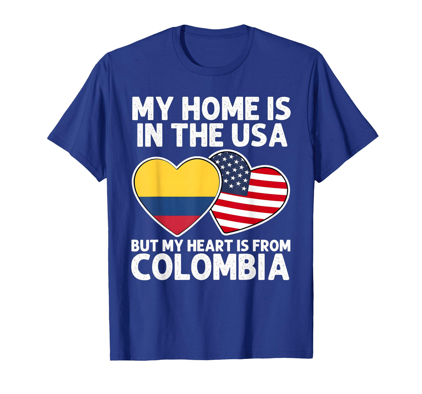 My Home USA My Heart Colombia Colombian American Pride Flag T-Shirt