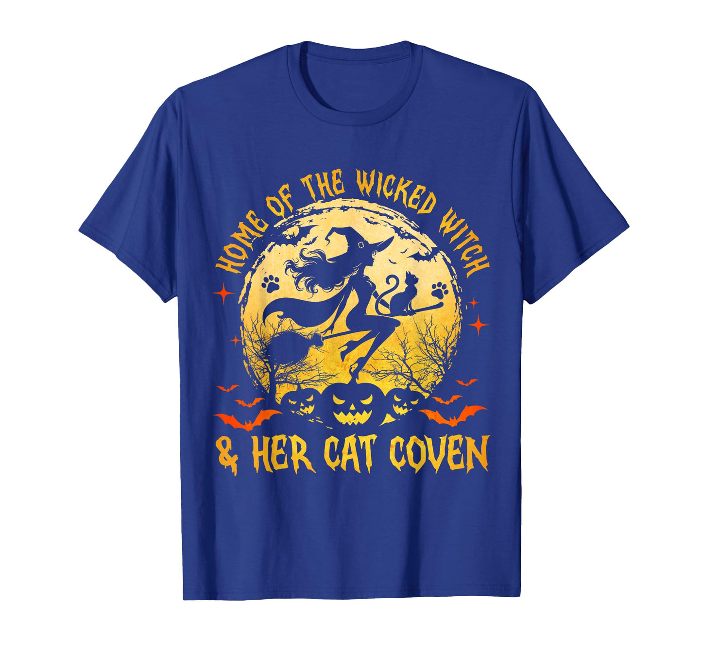 Home Of The Wicked And Her Cat Funny Witch Halloween Women T-Shirt