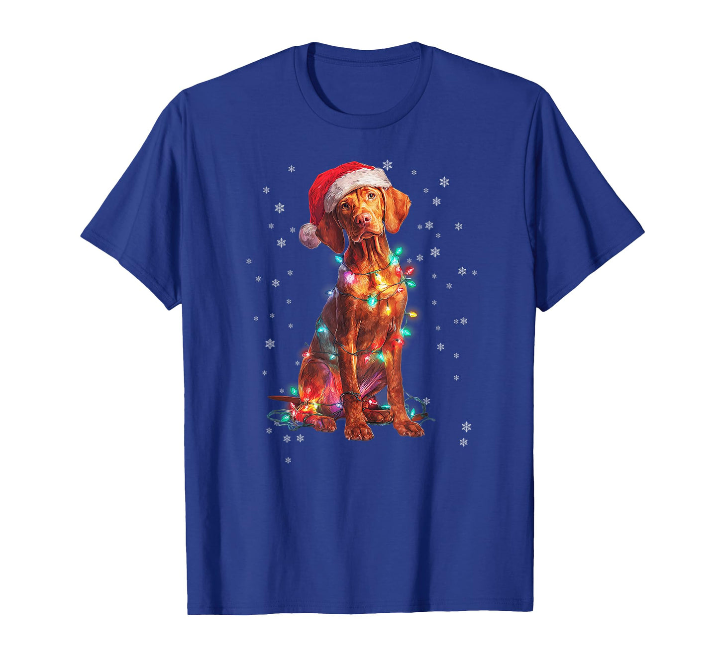 Christmas Dog Vizsla Santa Xmas Women Men Kids T-Shirt