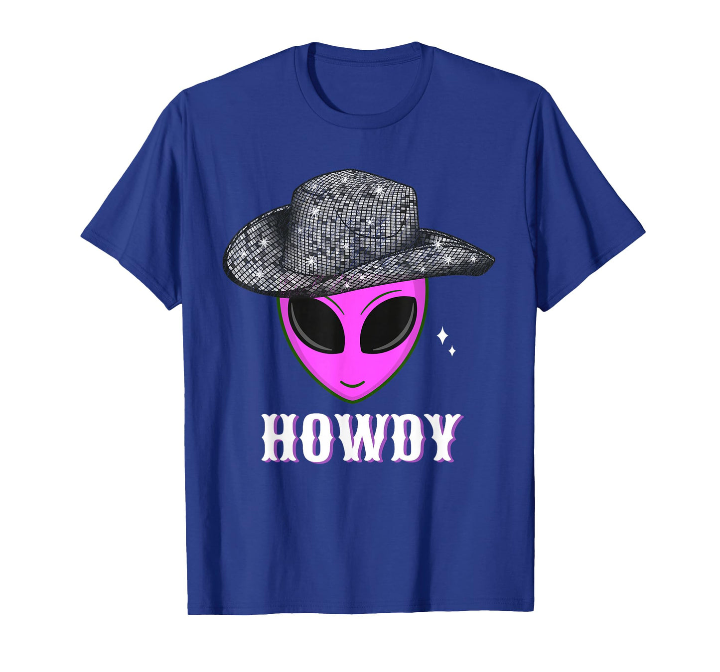 Cool Cowboy Hat Alien Howdy Space Western Disco Theme T-Shirt