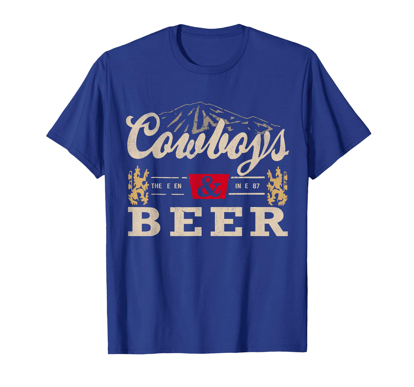 Vintage Cowboys Western and Beer, Cowboy Lovers Tees T-Shirt Small