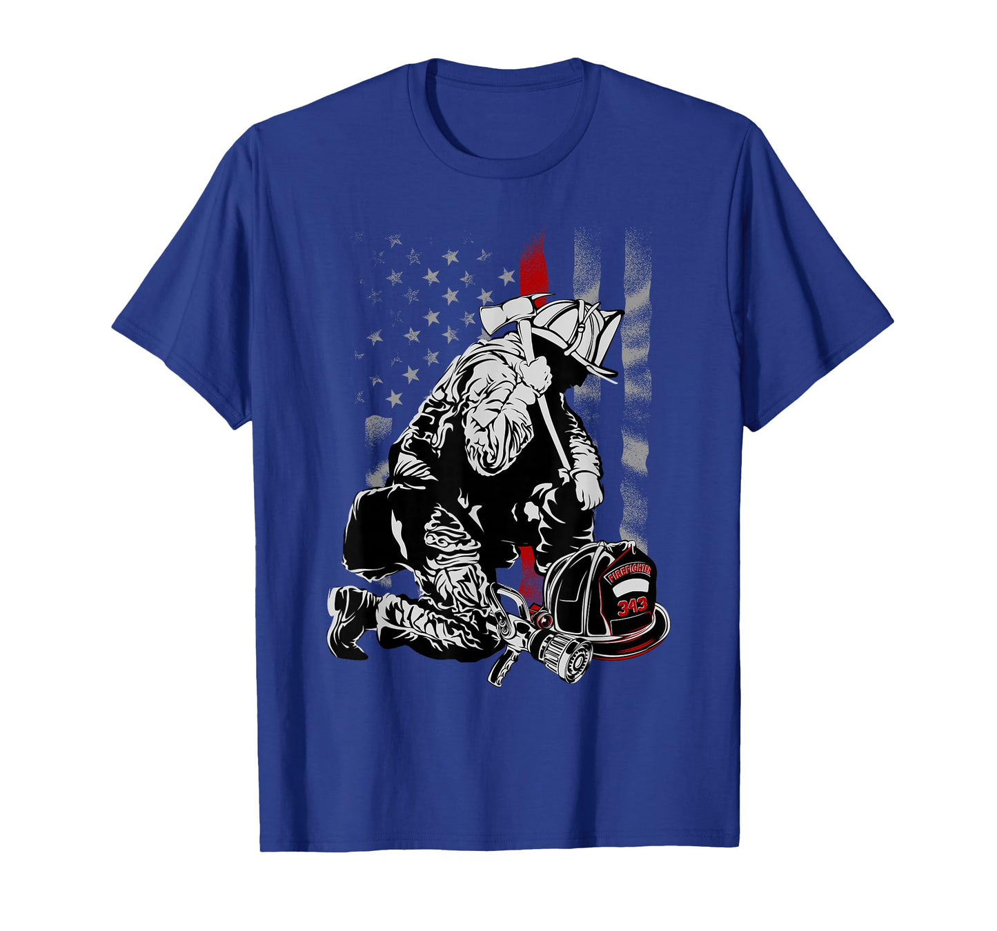 Fireman American Flag Shirt Thin Red Line Firefighter USA T-Shirt