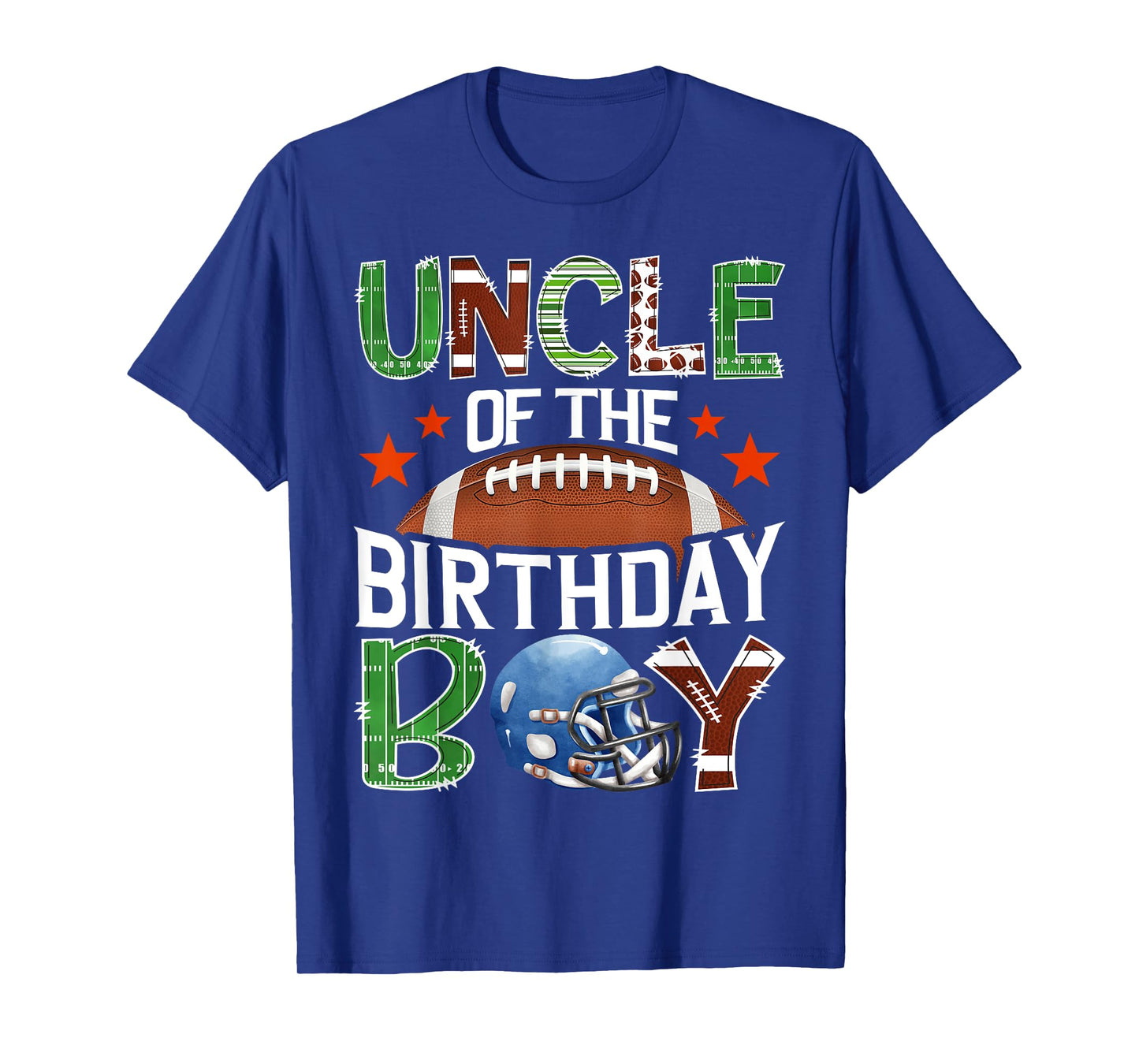 Uncle Of The Birthday Boy Football 1St Year Down Birthday T-Shirt