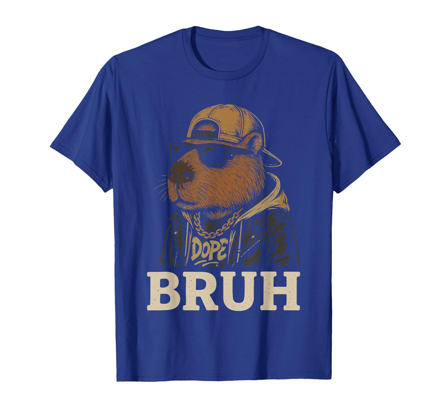 Bruh Capybara Costume Adult & Kids, Cool Capybara Glasses T-Shirt