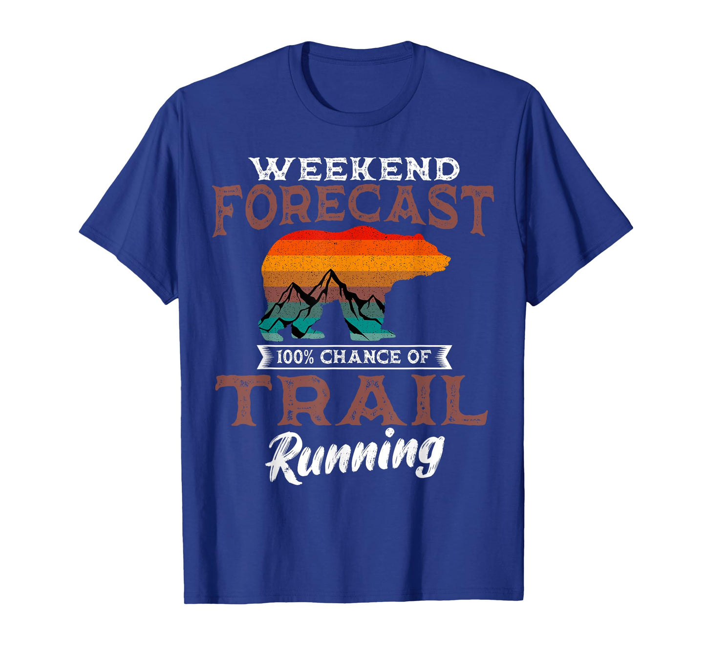 Trail Running Retro Vintage Weekend Forecast Runner Sport T-Shirt