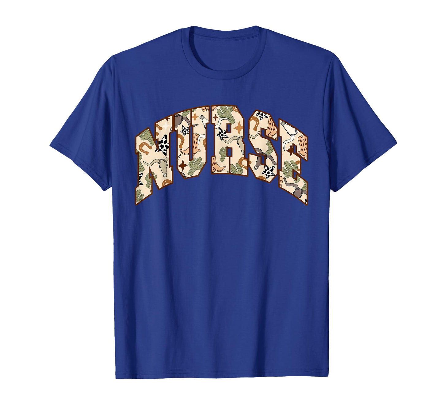 Retro Nurse Country Western Cow Skull Desert Nursing RN T-Shirt