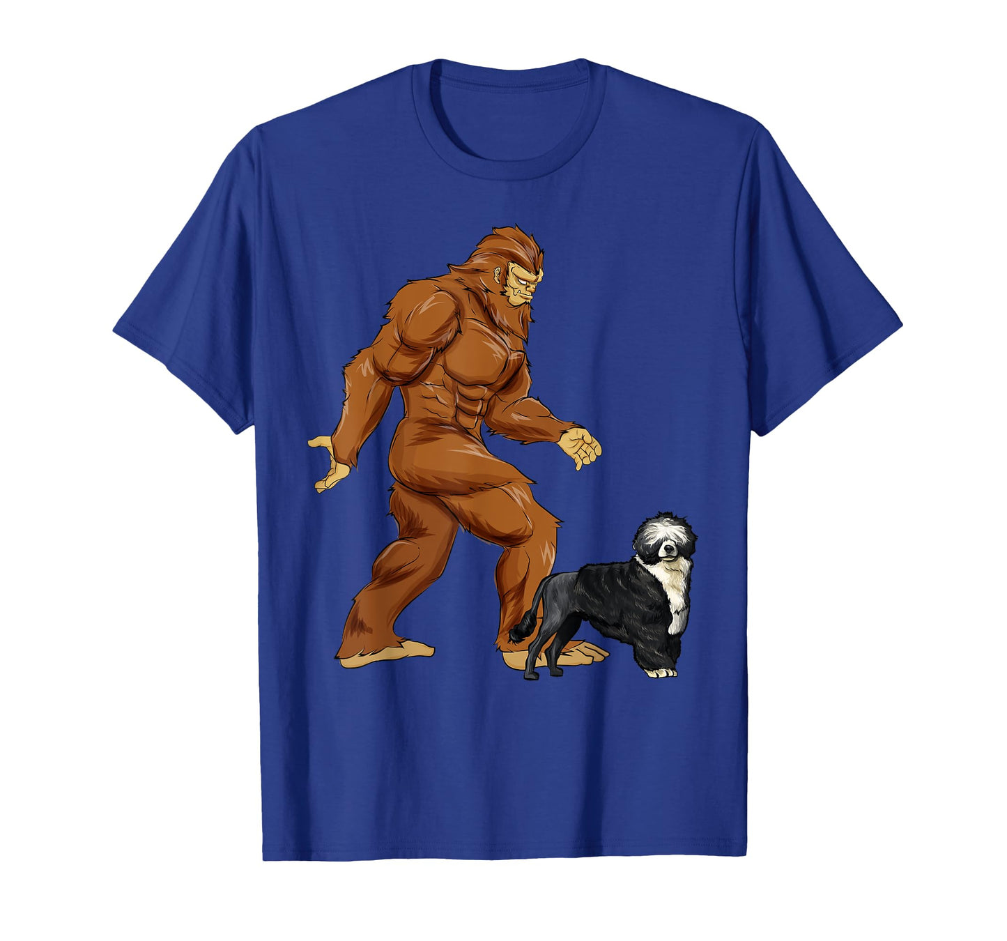 Funny Bigfoot Walking Portuguese Water Dog Sasquatch Dog T-Shirt for Men Women Kids