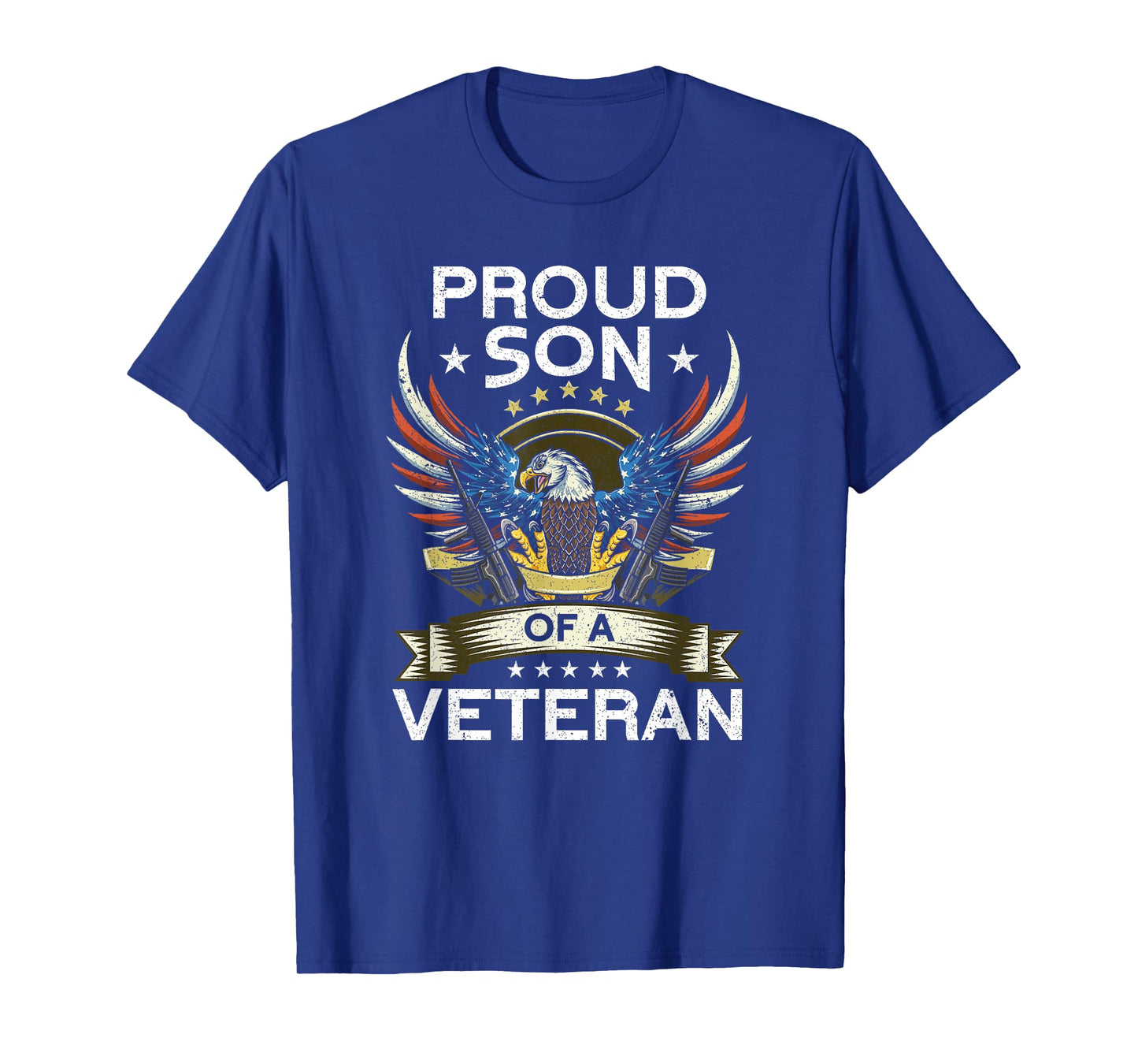 Proud Son Of A Veteran | USA Flag Proud American Veteran Son T-Shirt
