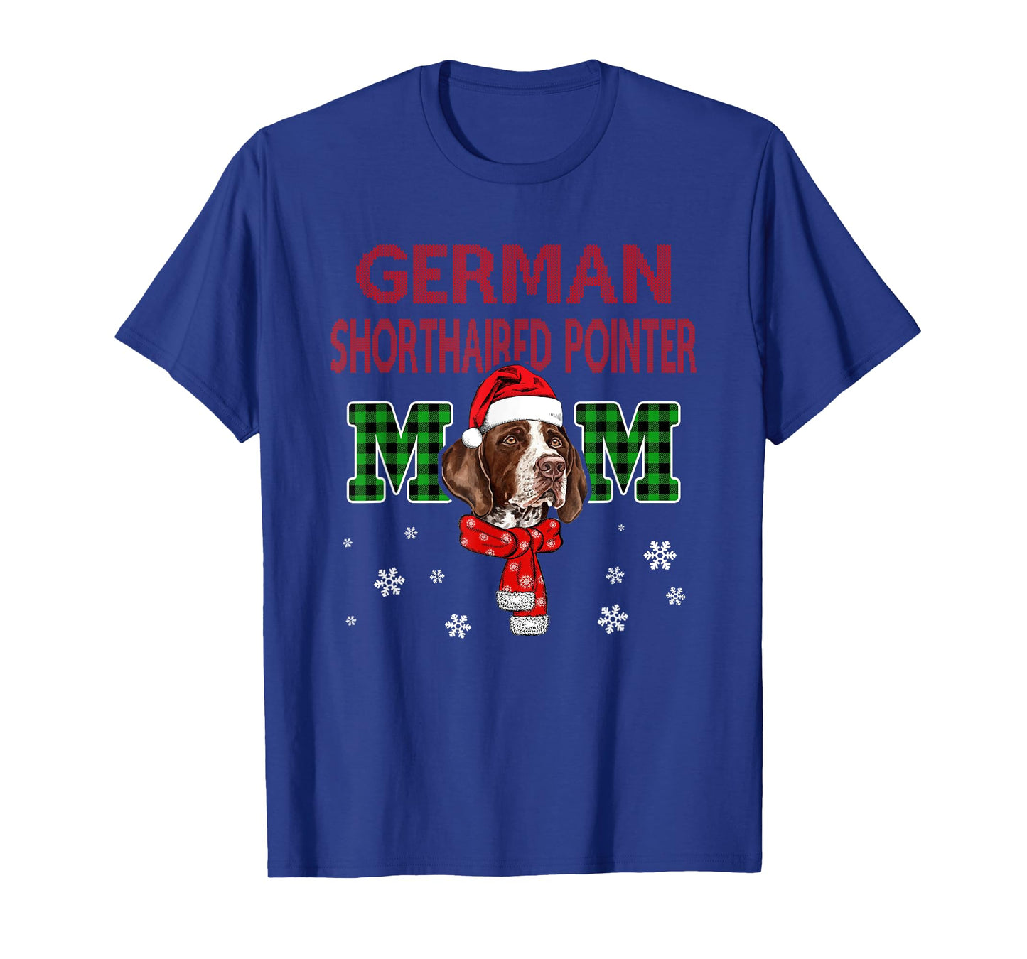 Christmas GSP Mom Plaid Santa Hat Cute Dog Lover T-Shirt