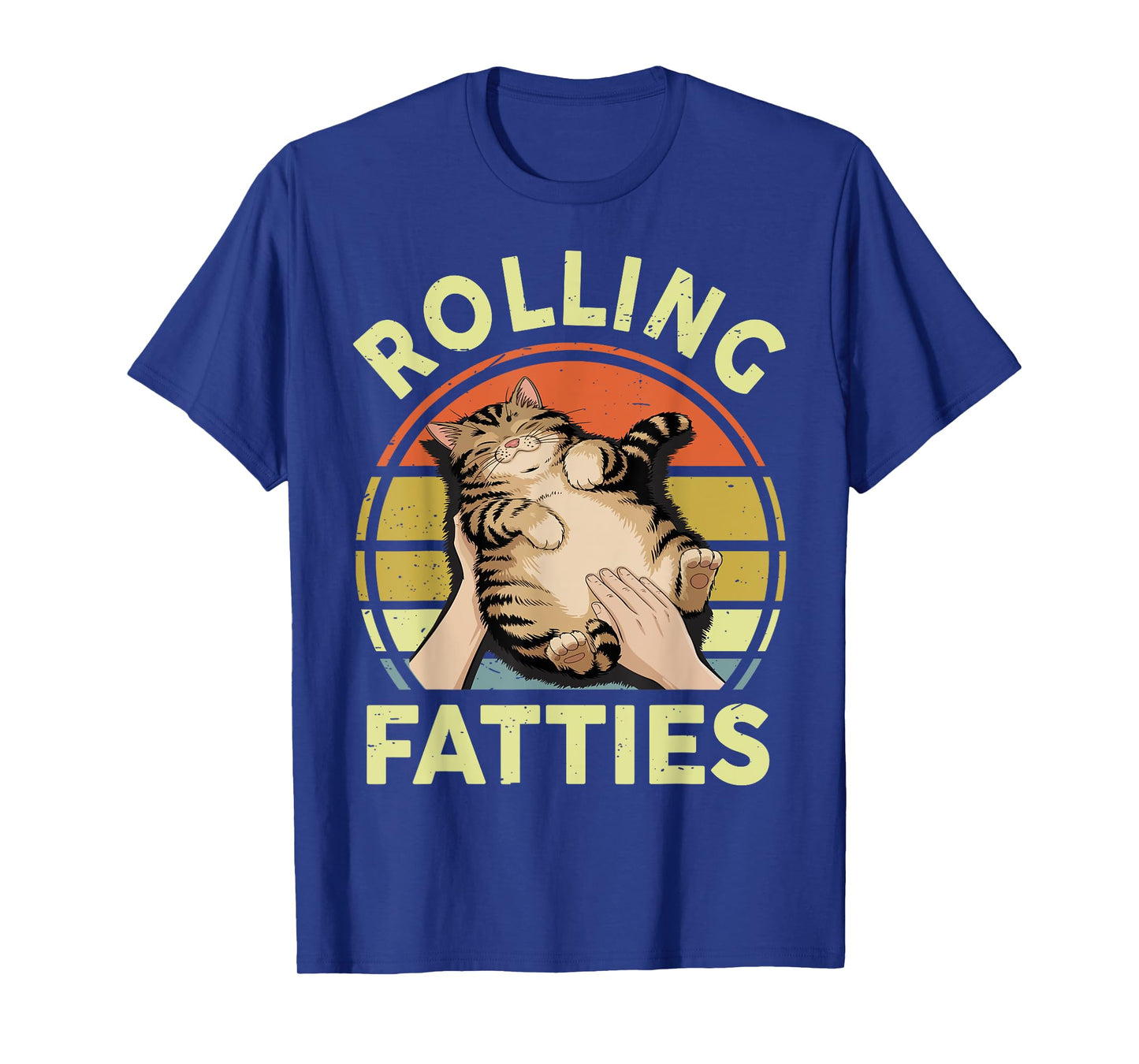Cat-Shirt Rolling Fatties Funny Tabby Kitten Men Women Retro T-Shirt