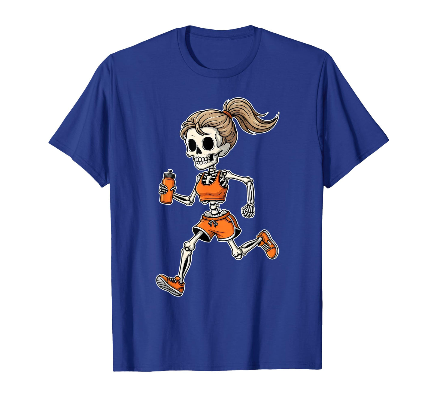 Running Skeleton Halloween Costume Spooky Runner Women Men T-Shirt