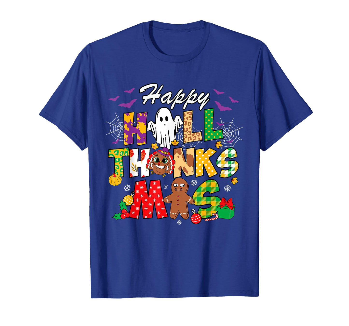 Happy Hallothanksmas Halloween Thanksgiving Christmas Day T-Shirt