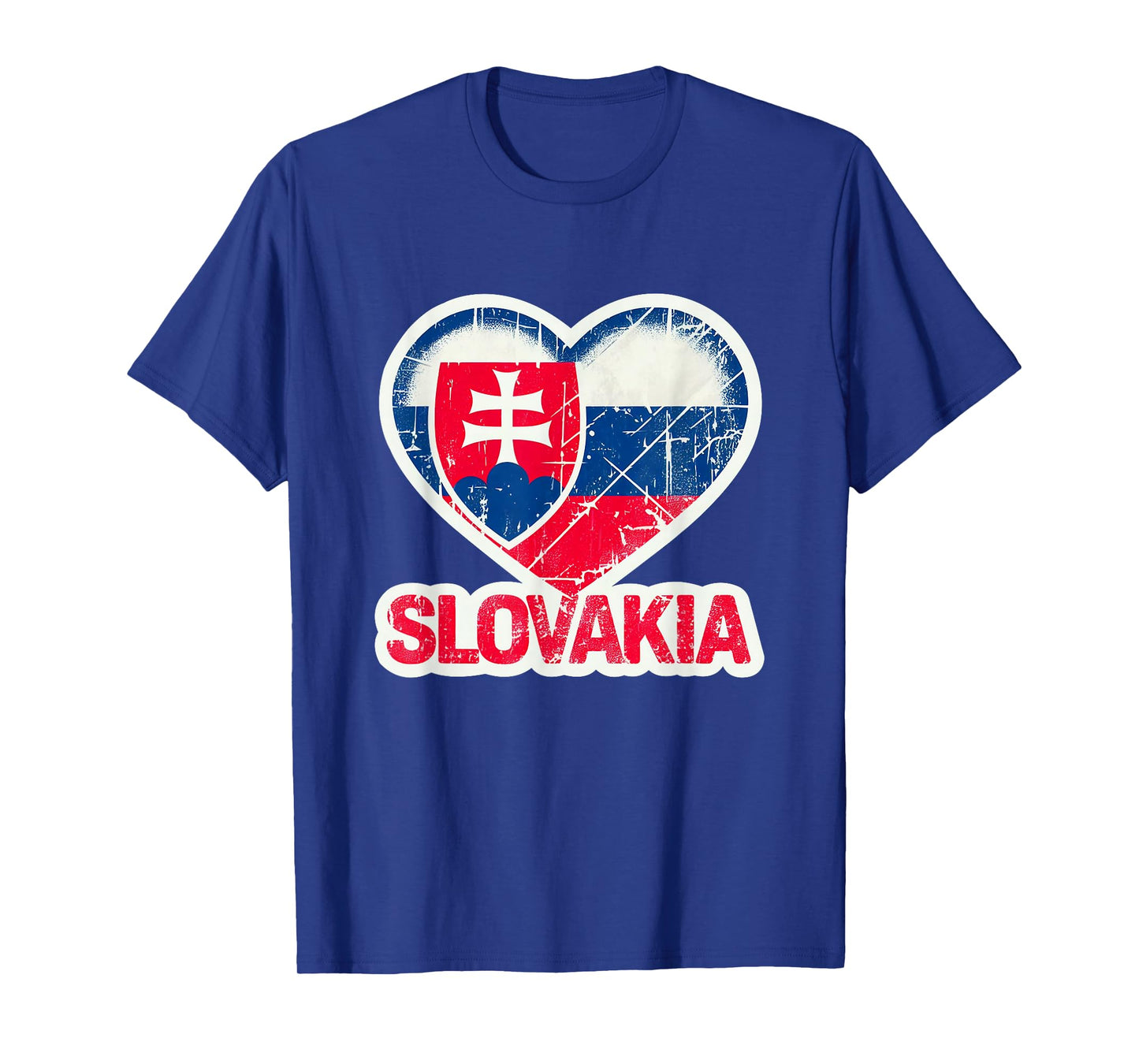 Vintage Slovakia Banner Fan Slovak Republic Flag Heart Retro T-Shirt