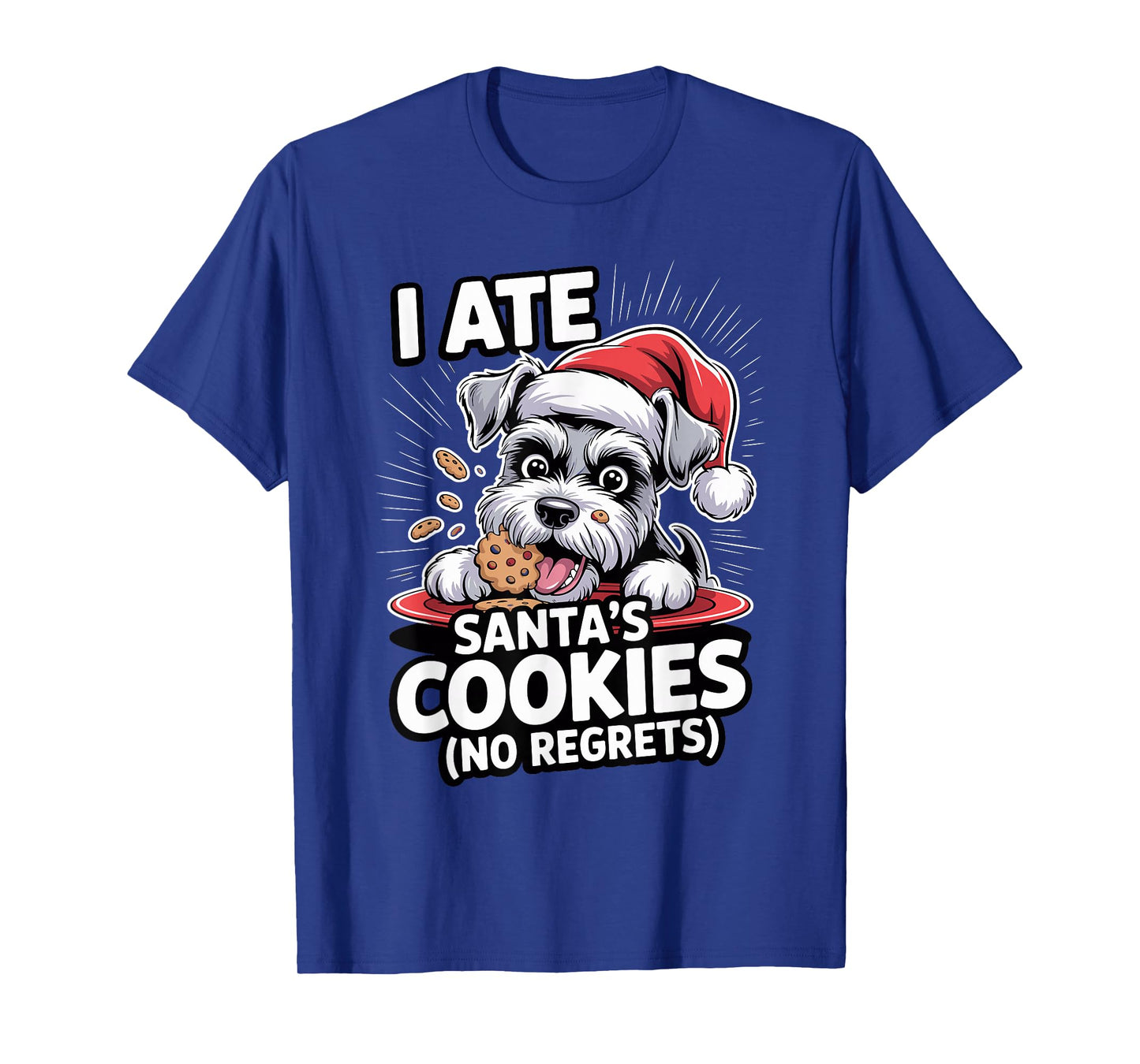 I Ate Santas Cookies Puppy Funny Christmas Mini Schnauzer T-Shirt