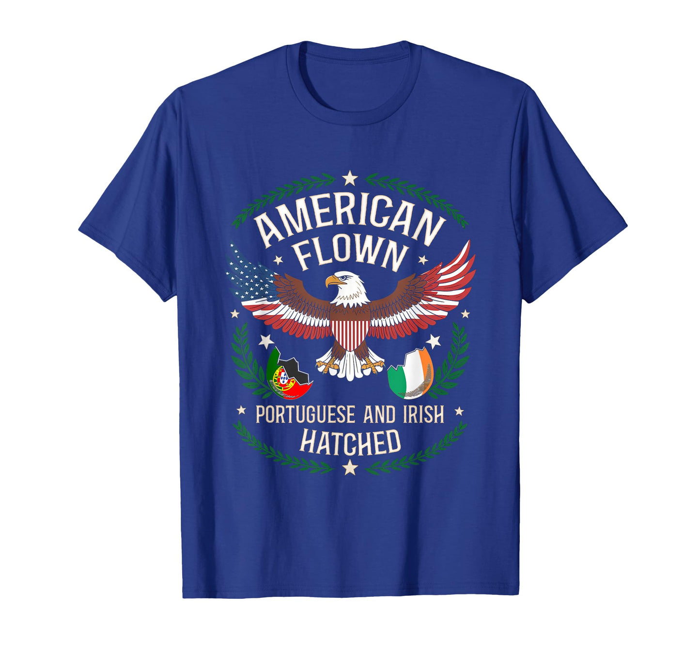 American Flown - National Flag Hatched Portuguese Irish T-Shirt