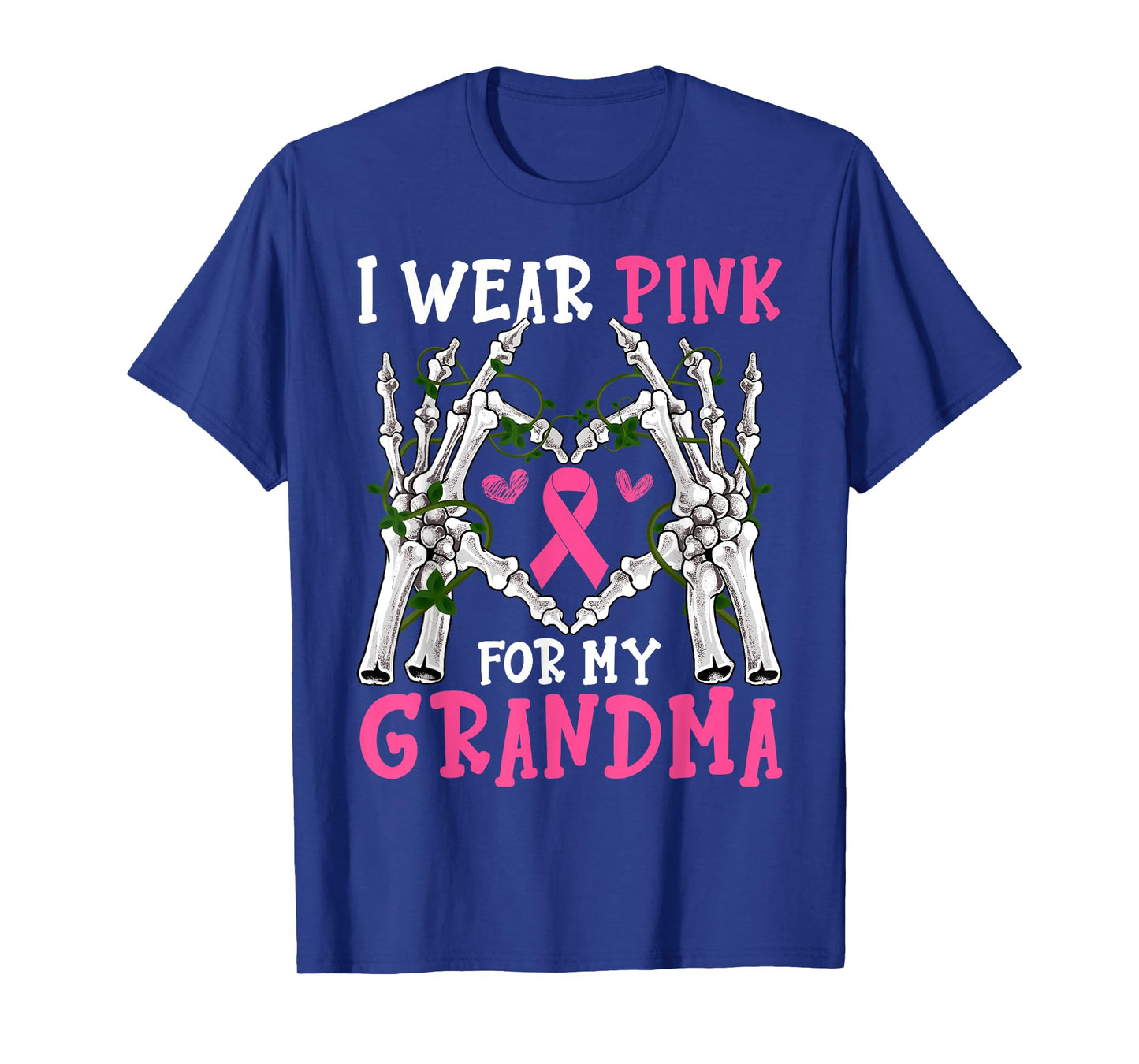 I Wear Pink For My Grandma Breast Cancer Awareness Halloween T-Shirt
