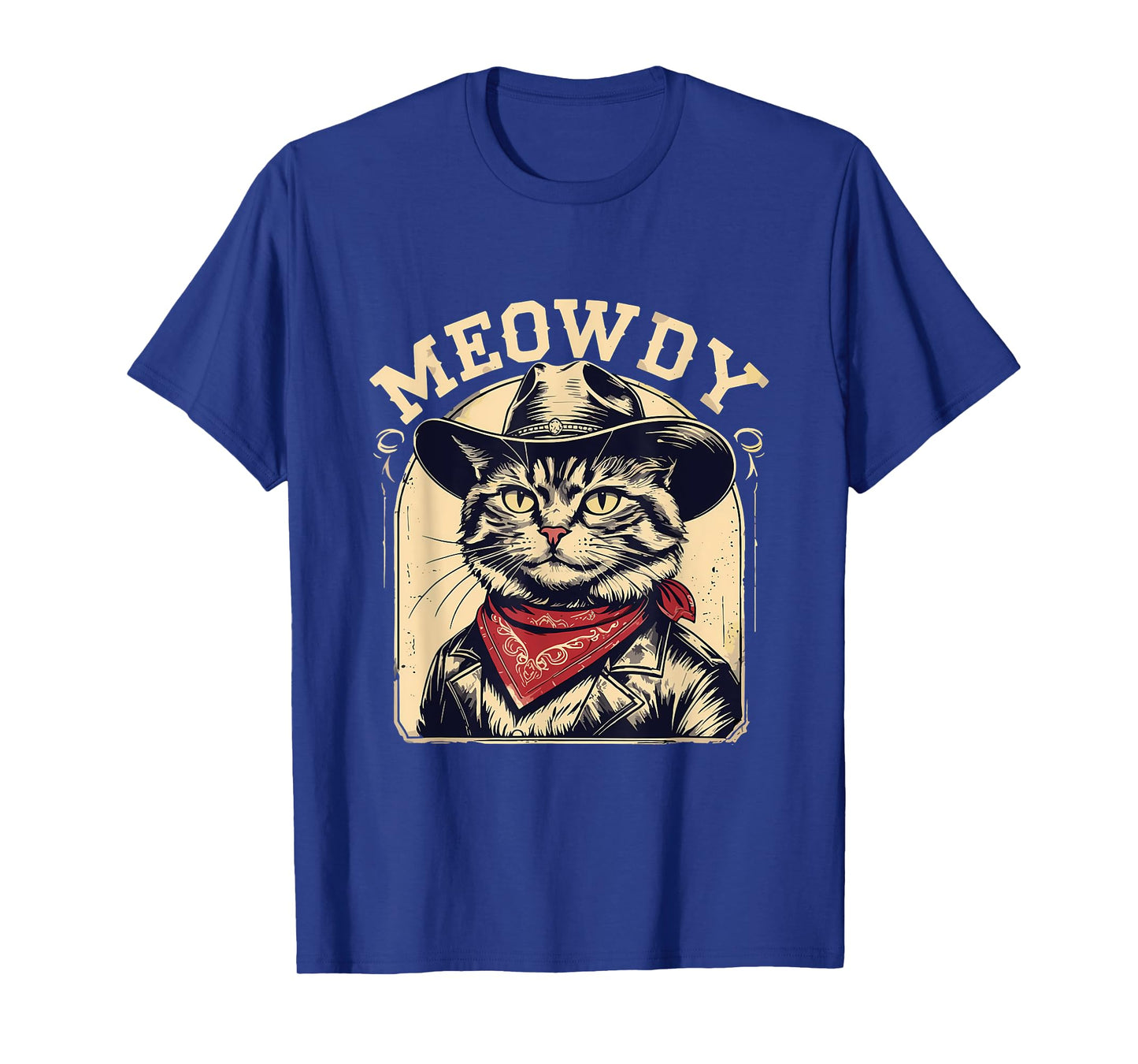 Meowdy Country Music Vintage Girls Funny Western Cowboy Cat T-Shirt