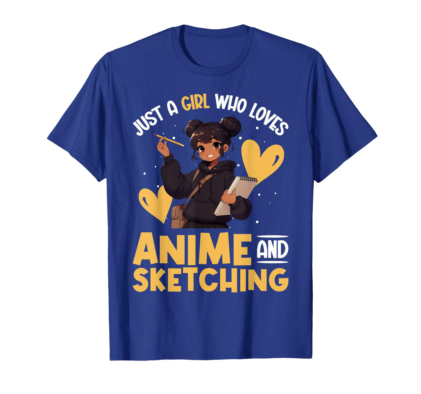 Just A Girl Who Loves Anime And Sketching Afro Anime Merch T-Shirt