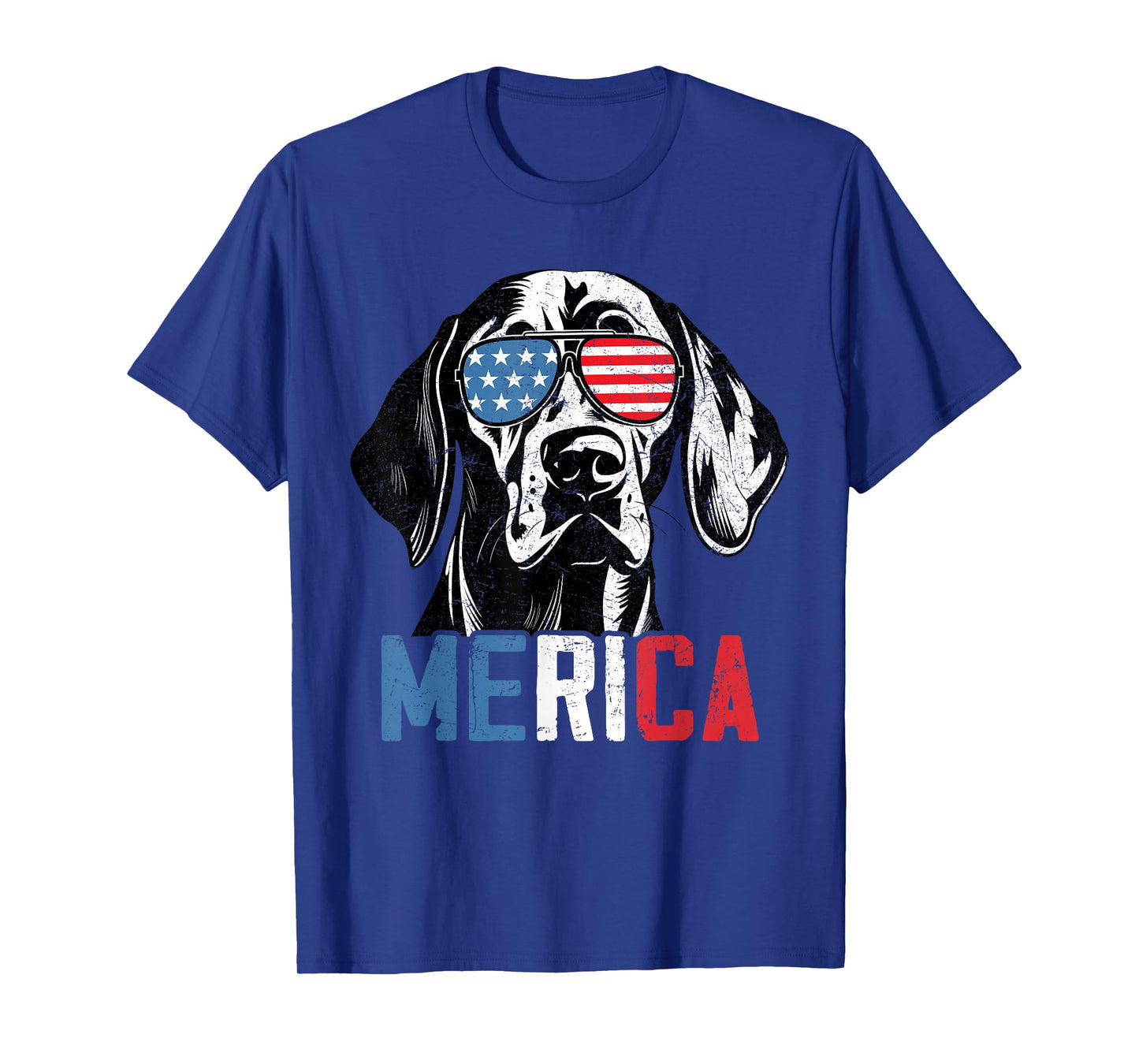 Patriotic Weimaraner Dog Merica 4th Of July Funny T-Shirt