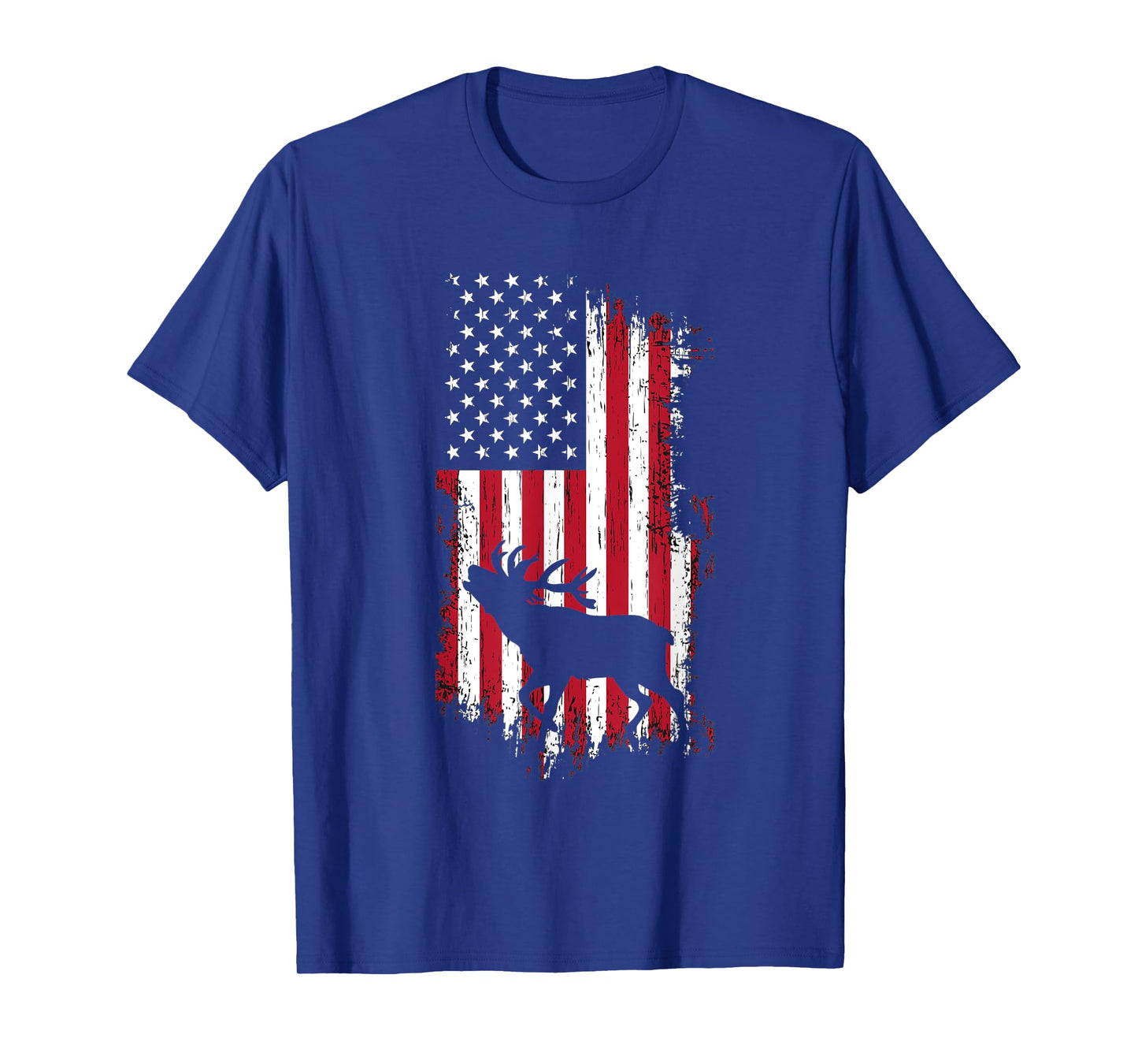 American Moose Hunter - USA Vintage Flag Patriotic Women Men T-Shirt
