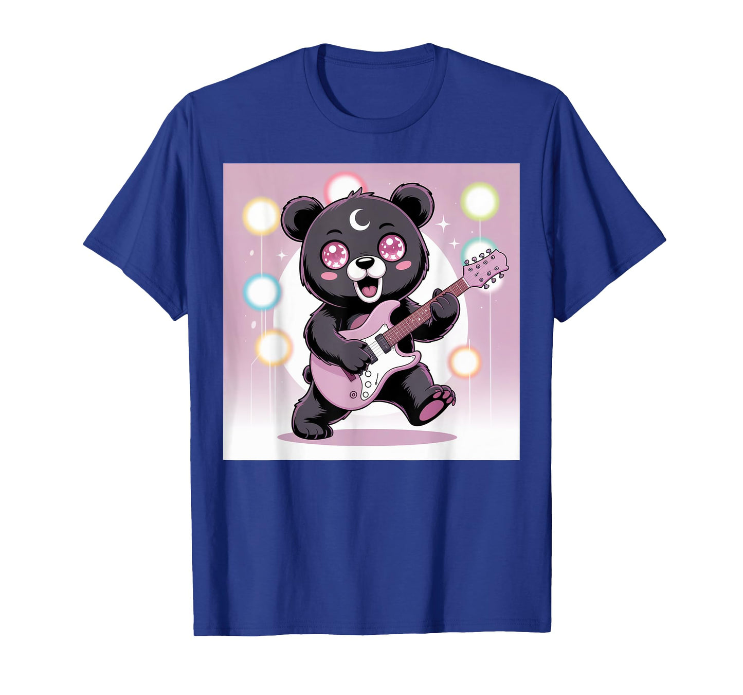 Bear Guitar Rock and Roll Kawaii Goth Girl Clothes Pink Goth T-Shirt
