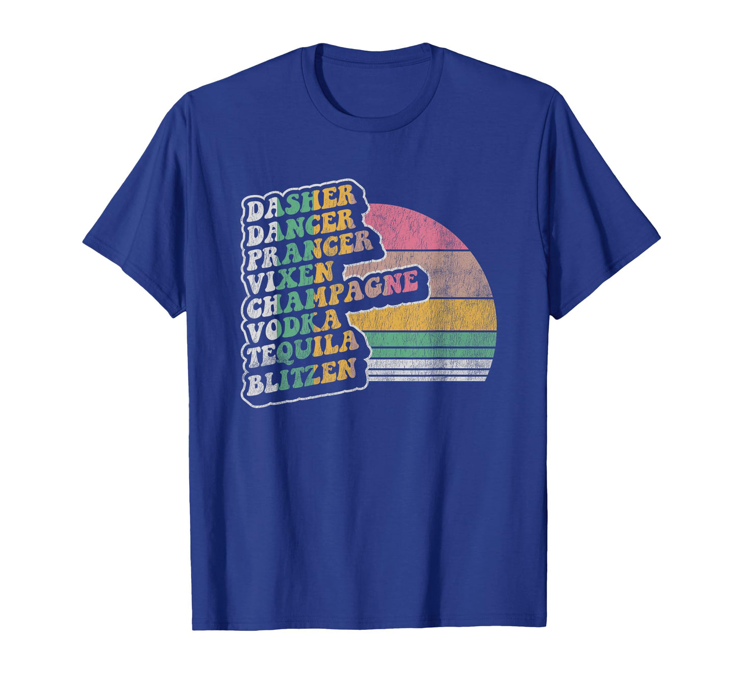 Dasher Dancer Prancer Vixen Champagne Vodka T-Shirt