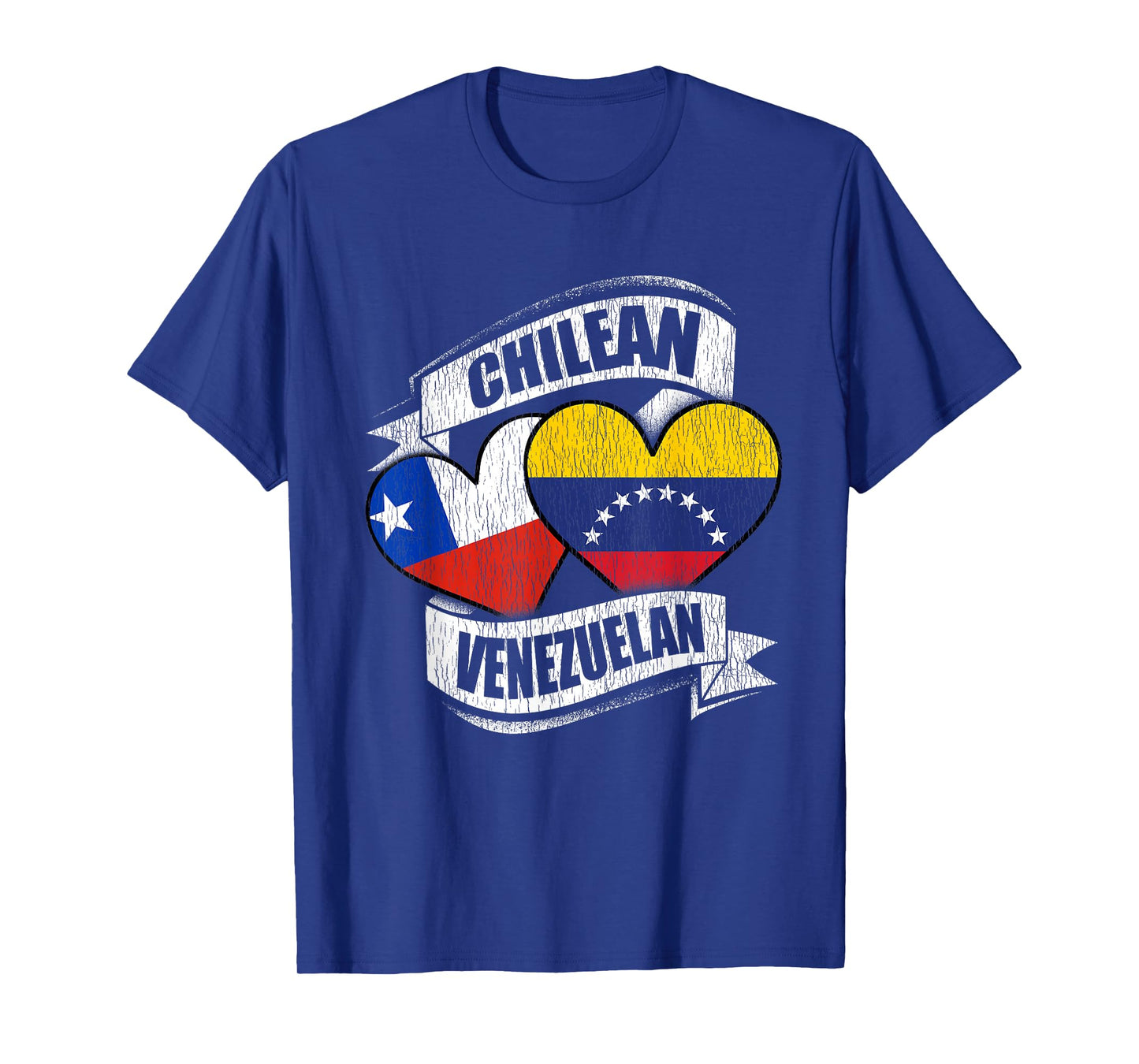 Chilean Venezuelan Hearts Chile Venezuela Flags T-Shirt