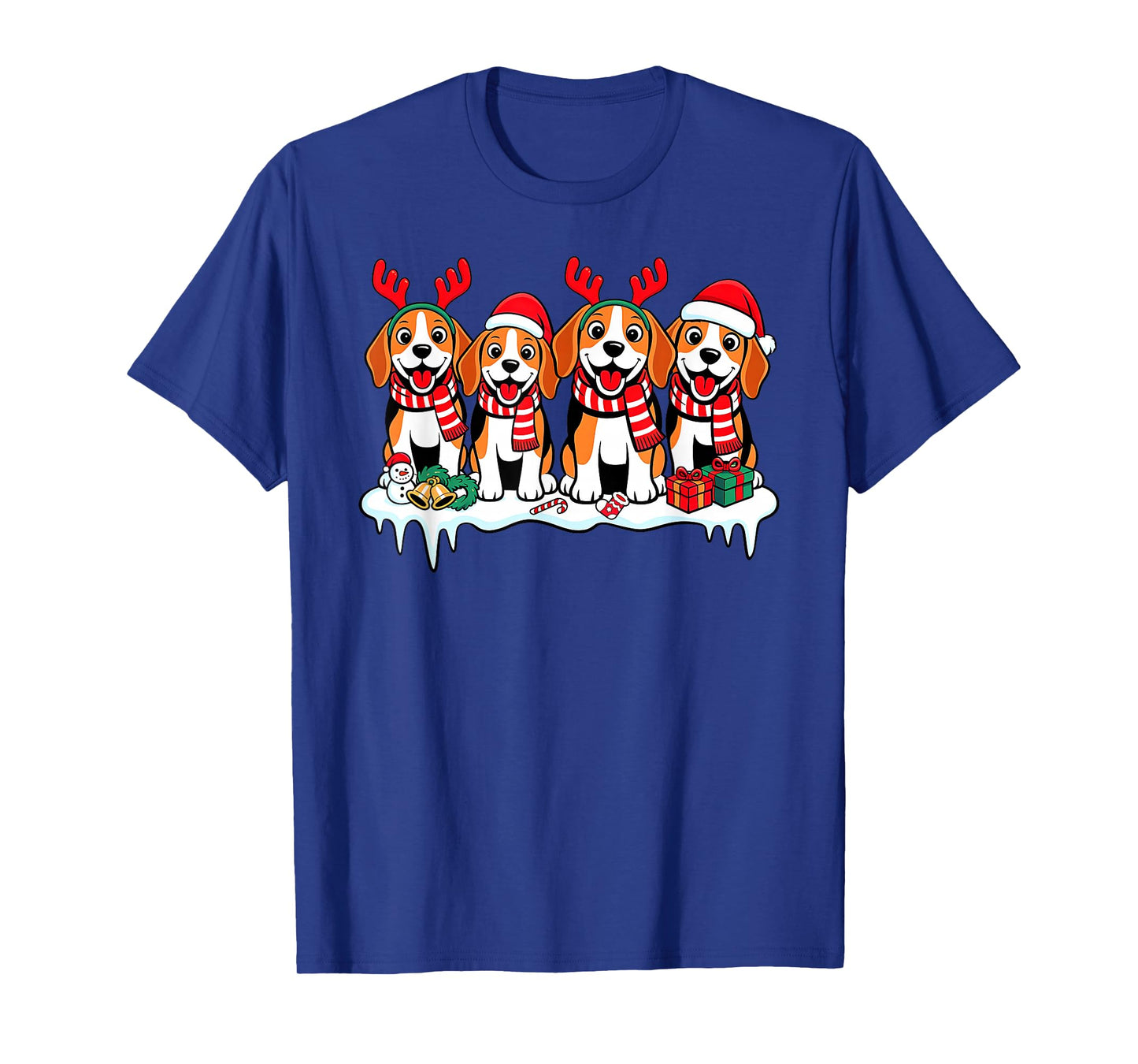 Beagle Dog Christmas Matching Family Pajama Xmas Santa T-Shirt