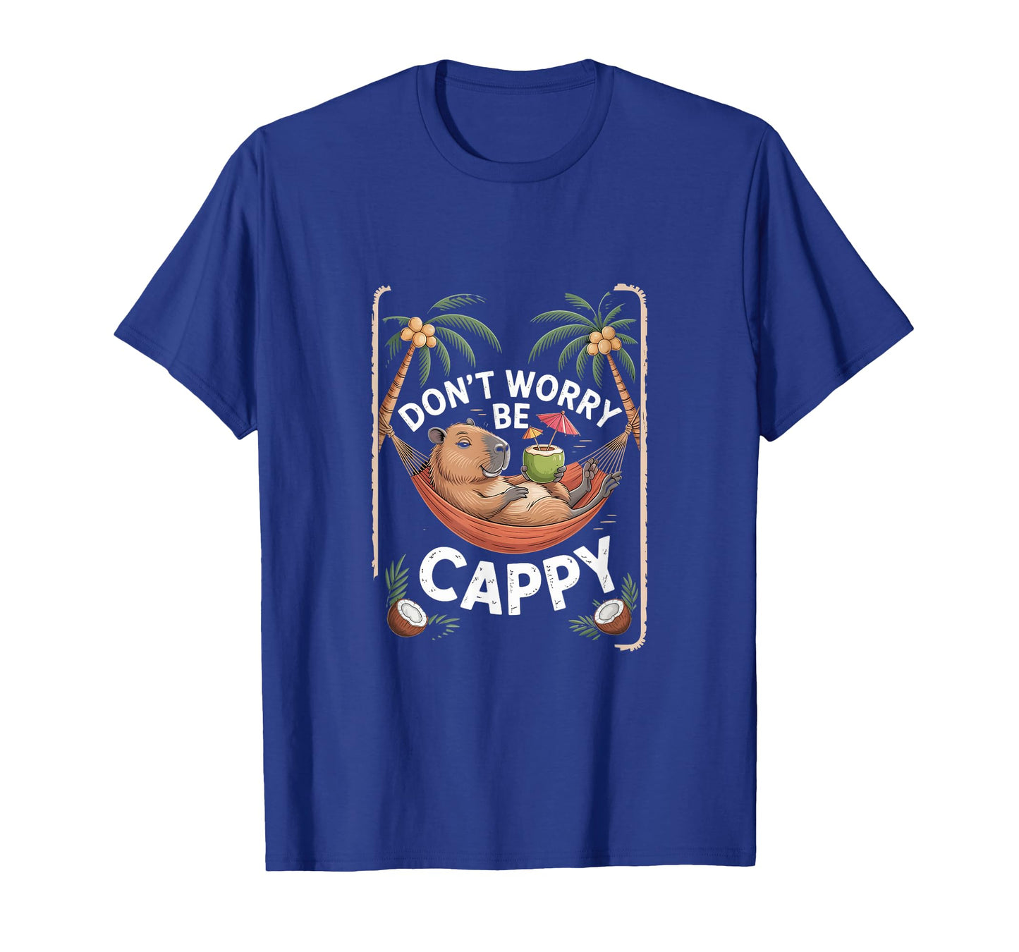 Capybara Hammock Coconut Palm Tree Vacation Vibes T-Shirt