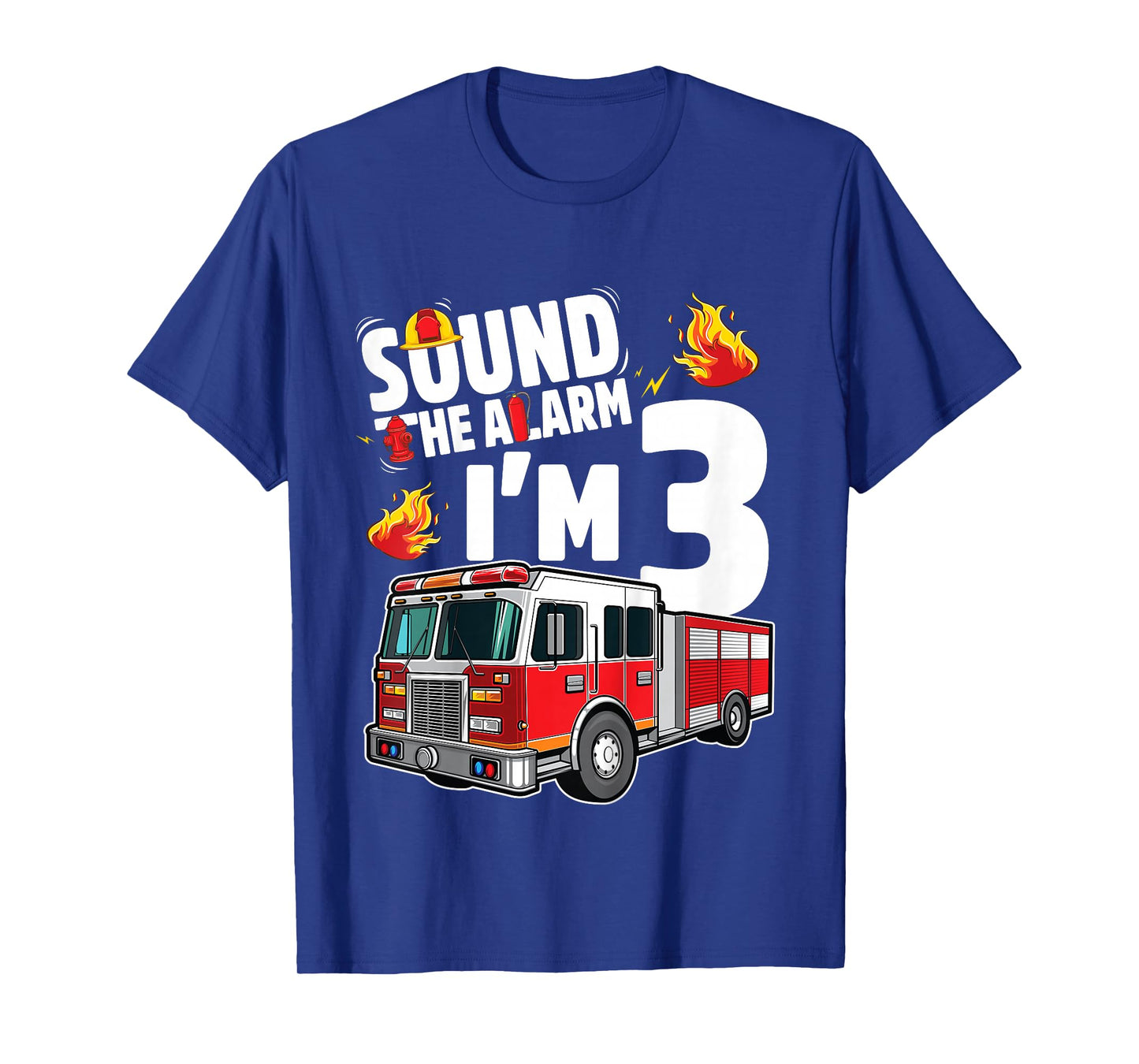 Fire Truck 3rd Birthday Boy Firefighter 3 Year Old T-Shirt