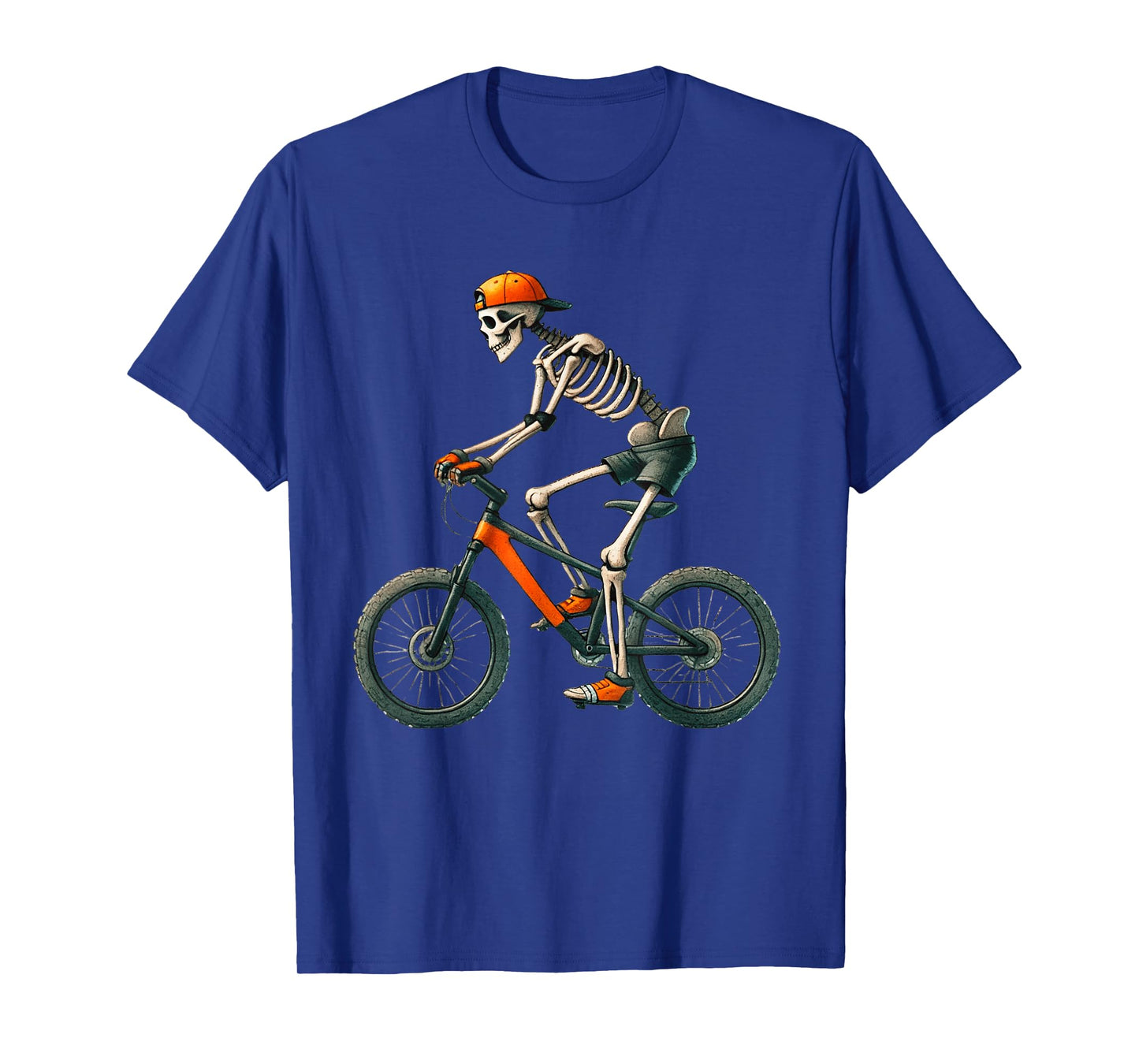 Skeleton Mountain Biking MTB Halloween Costume Men Boys T-Shirt
