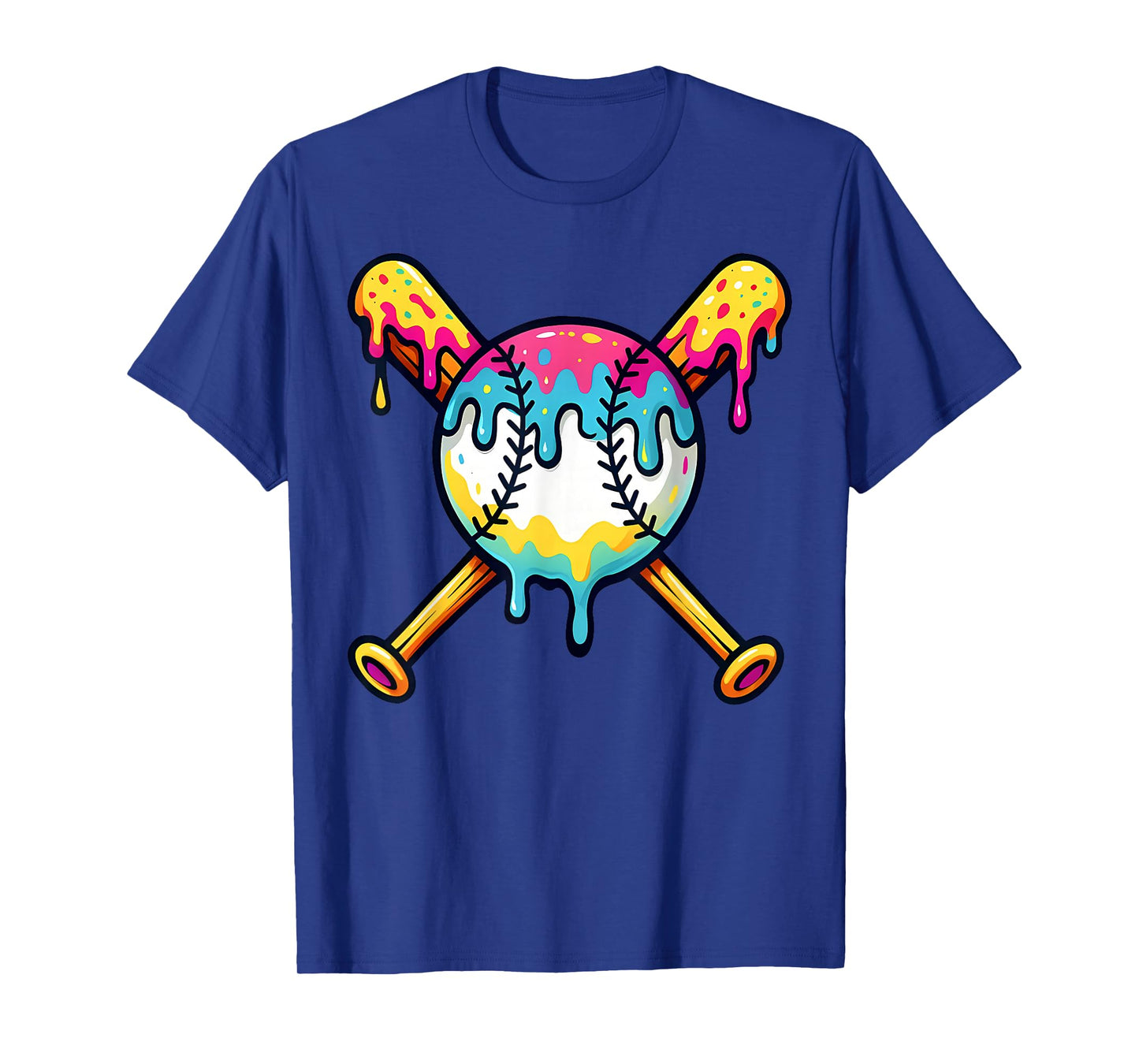 Baseball Drip for Boys Ice Cream Drip Youth Boys Baseball T-Shirt